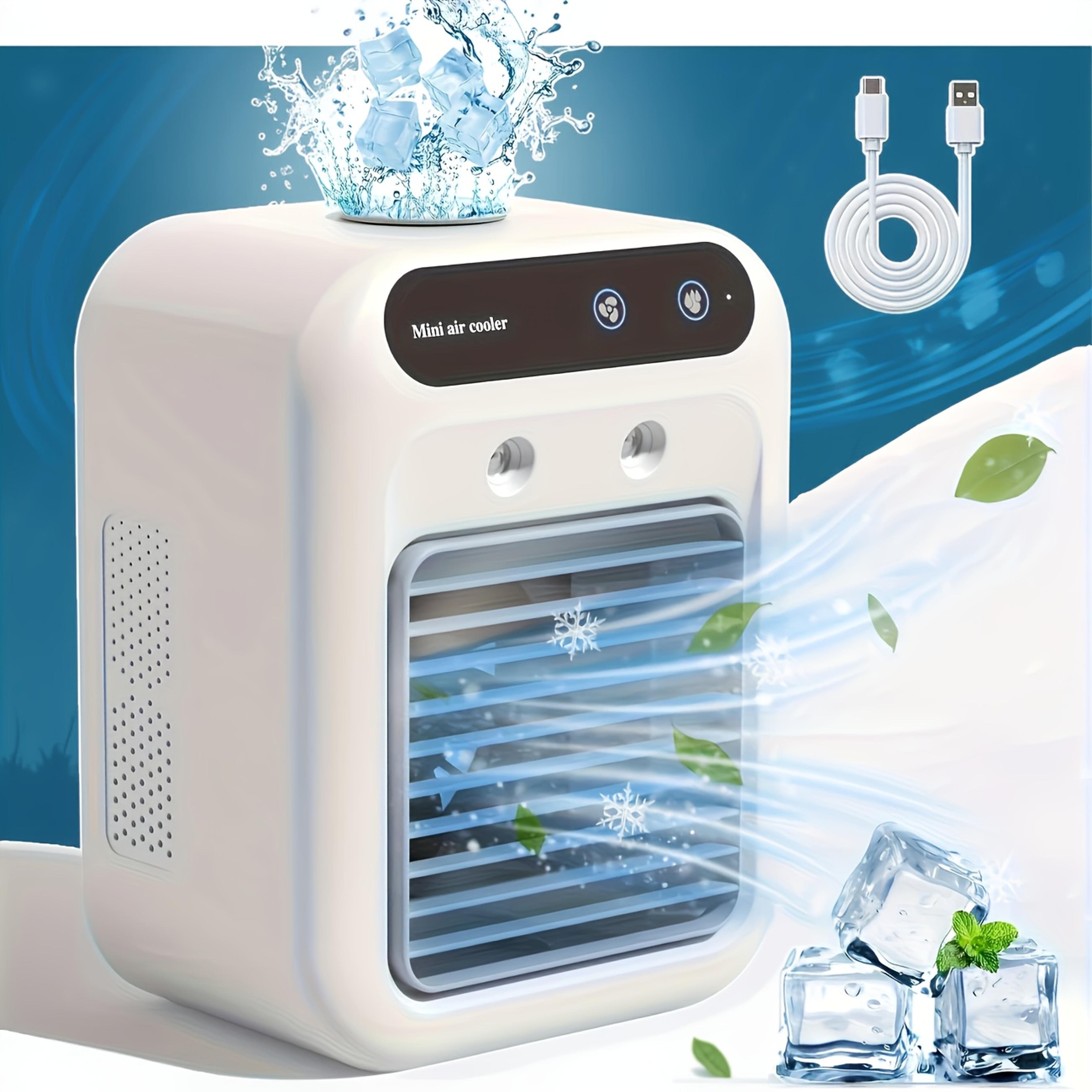 usb mini portable air cooler fan with dual spray humidifier