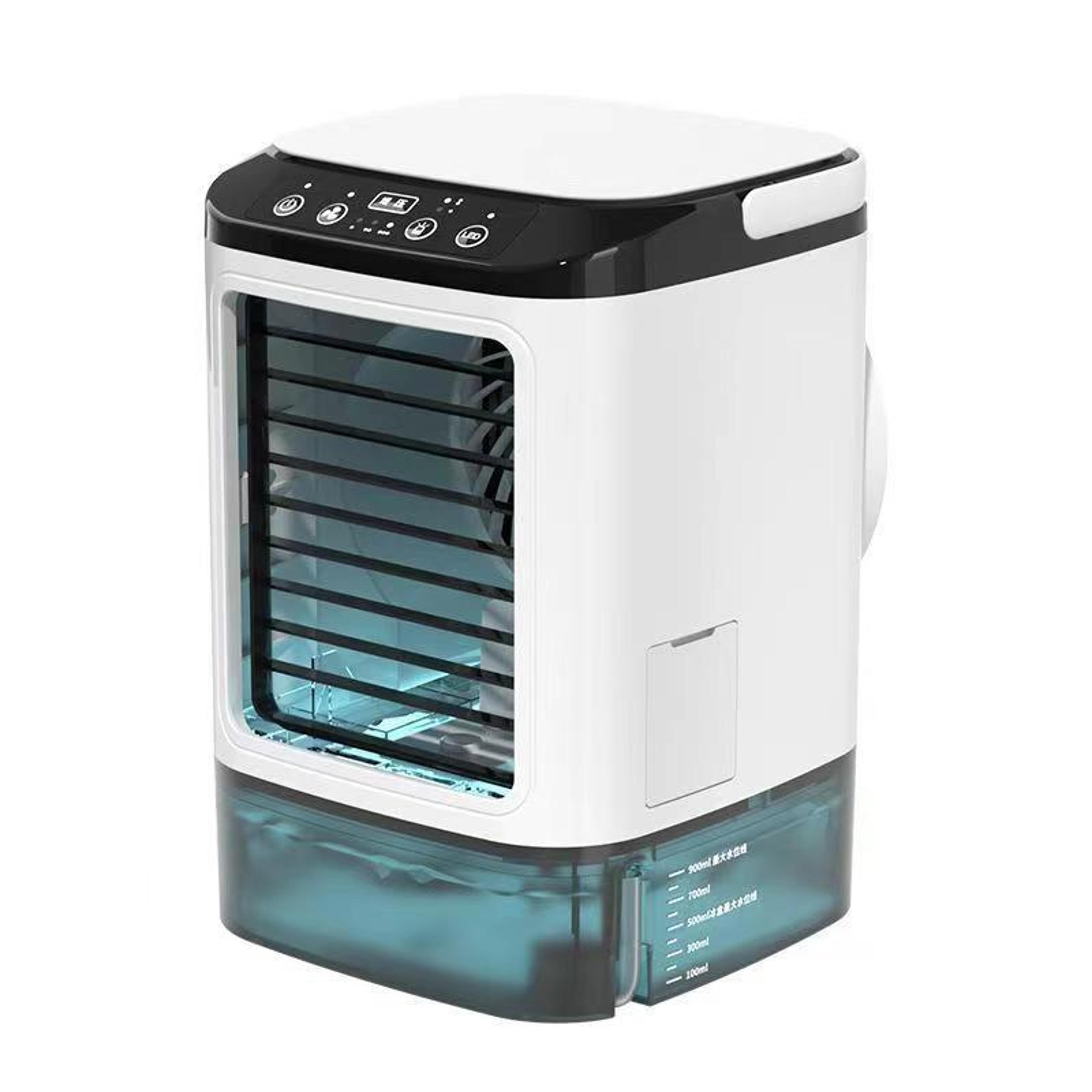 mini portable air cooler usb humidifying fan with ice box for home office desk cooling