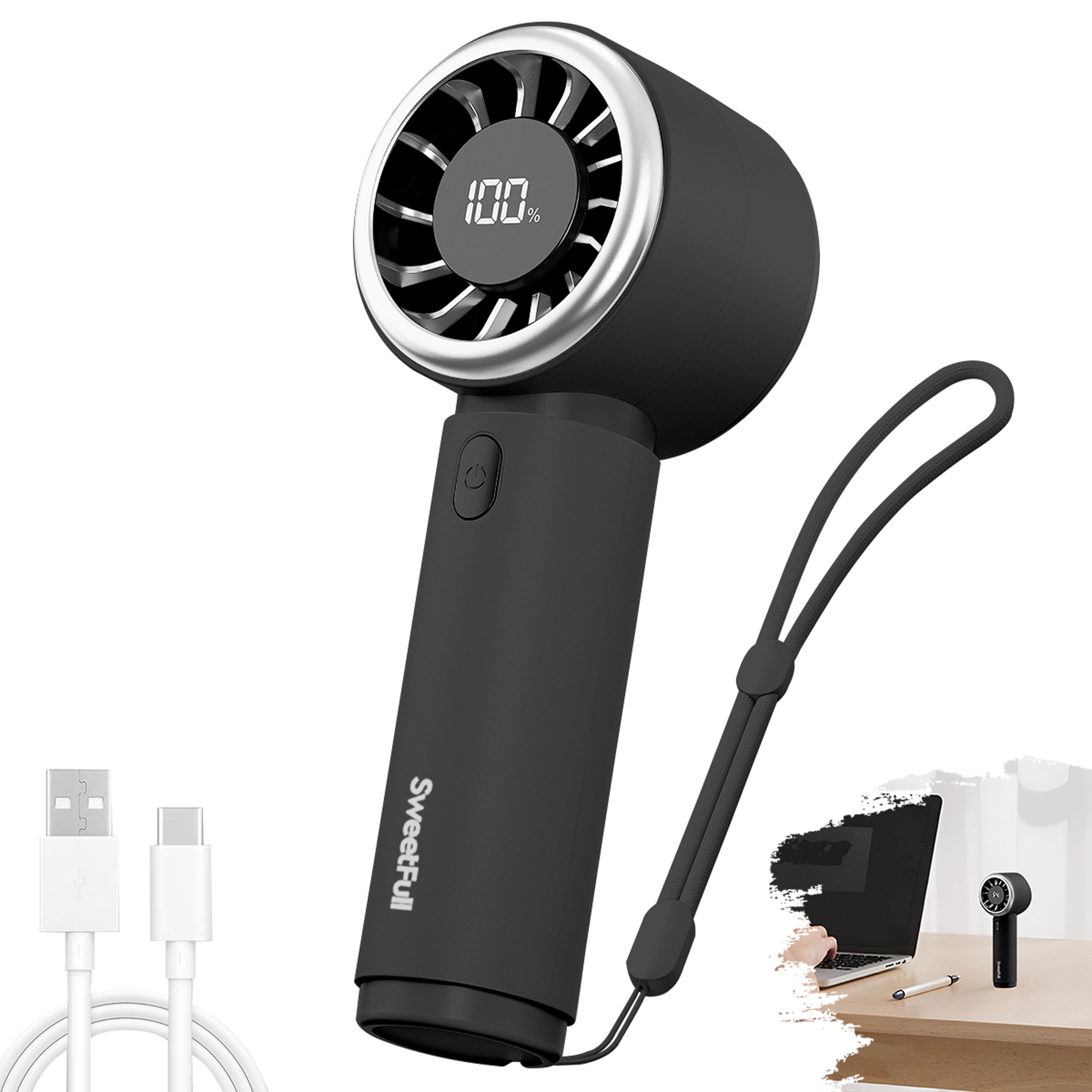 fashion handheld cooling fan rechargeable portable cooling fan