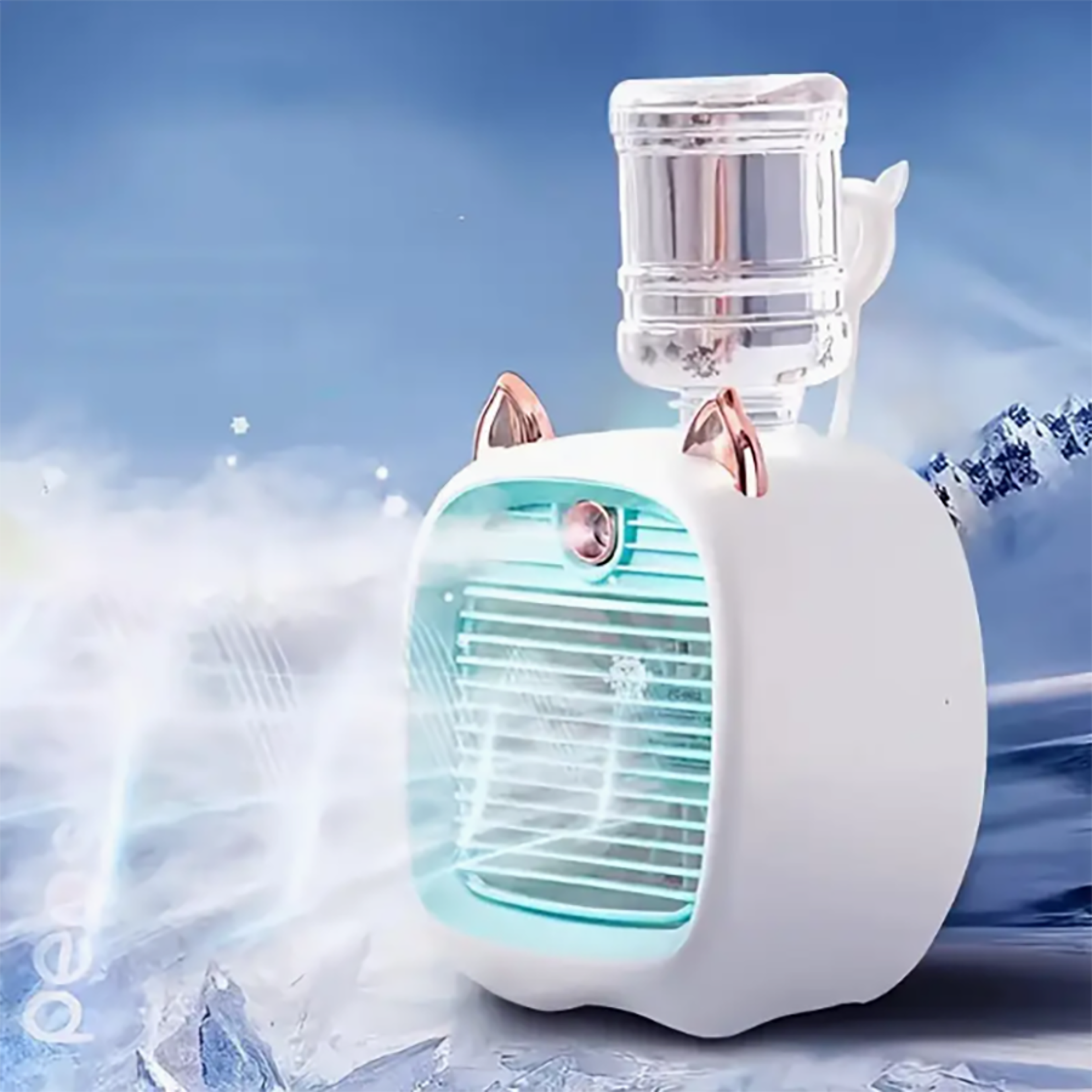portable mini air conditioner desk cooling fan with water mist usb rechargeable air cooler