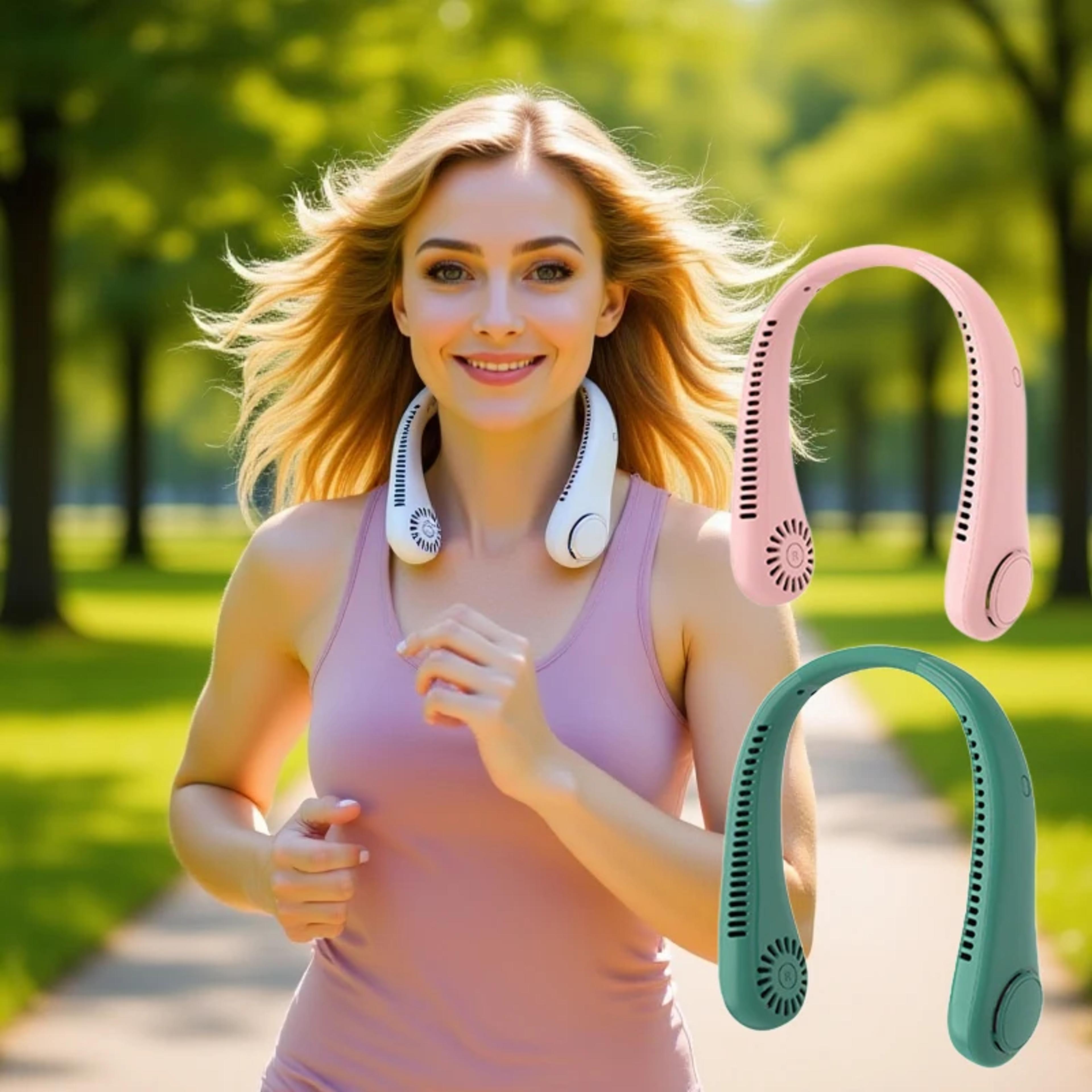 portable neck fan 3 speed rechargeable hands free cooling fan