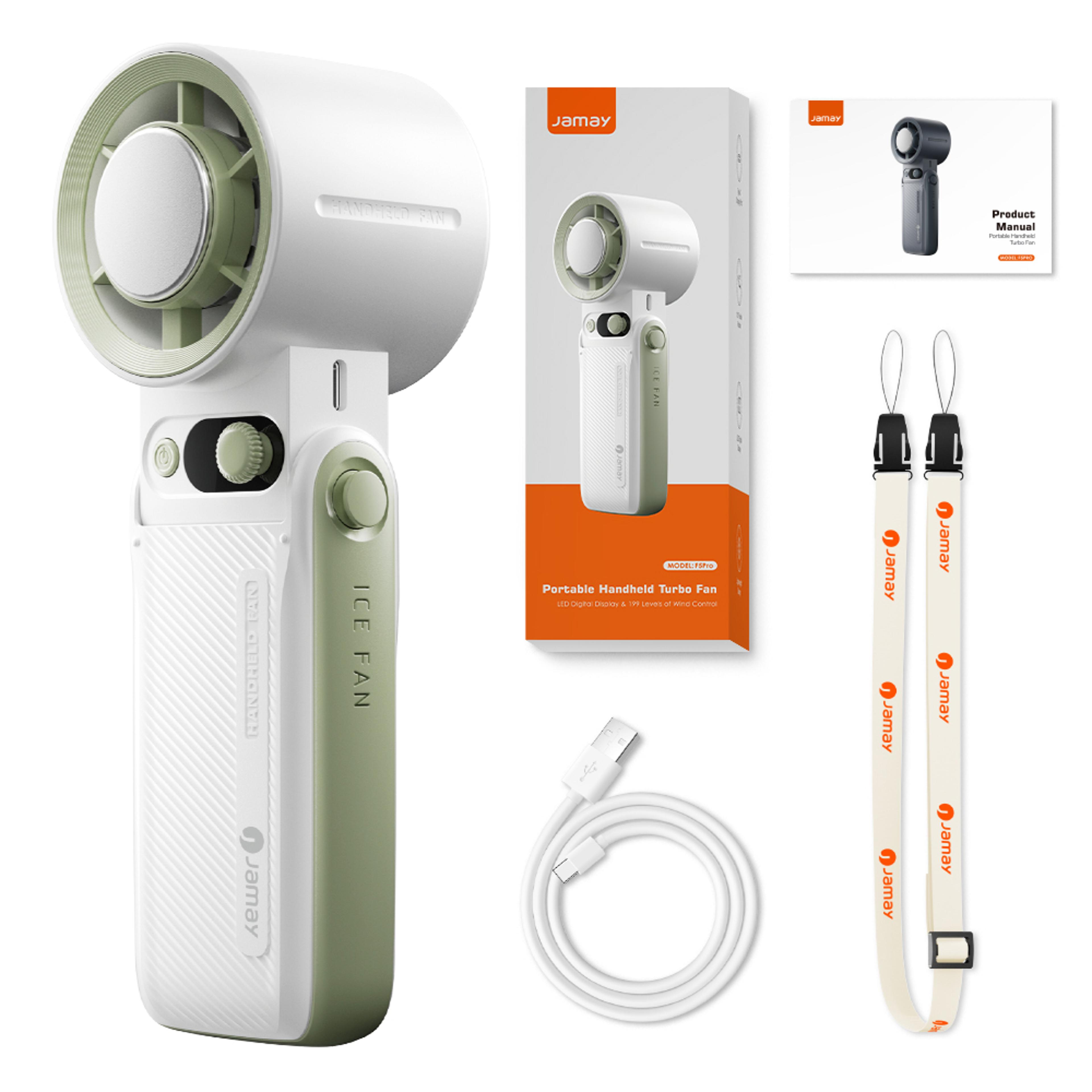 portable handheld turbo fan rechargeable mini cooling fan with led display