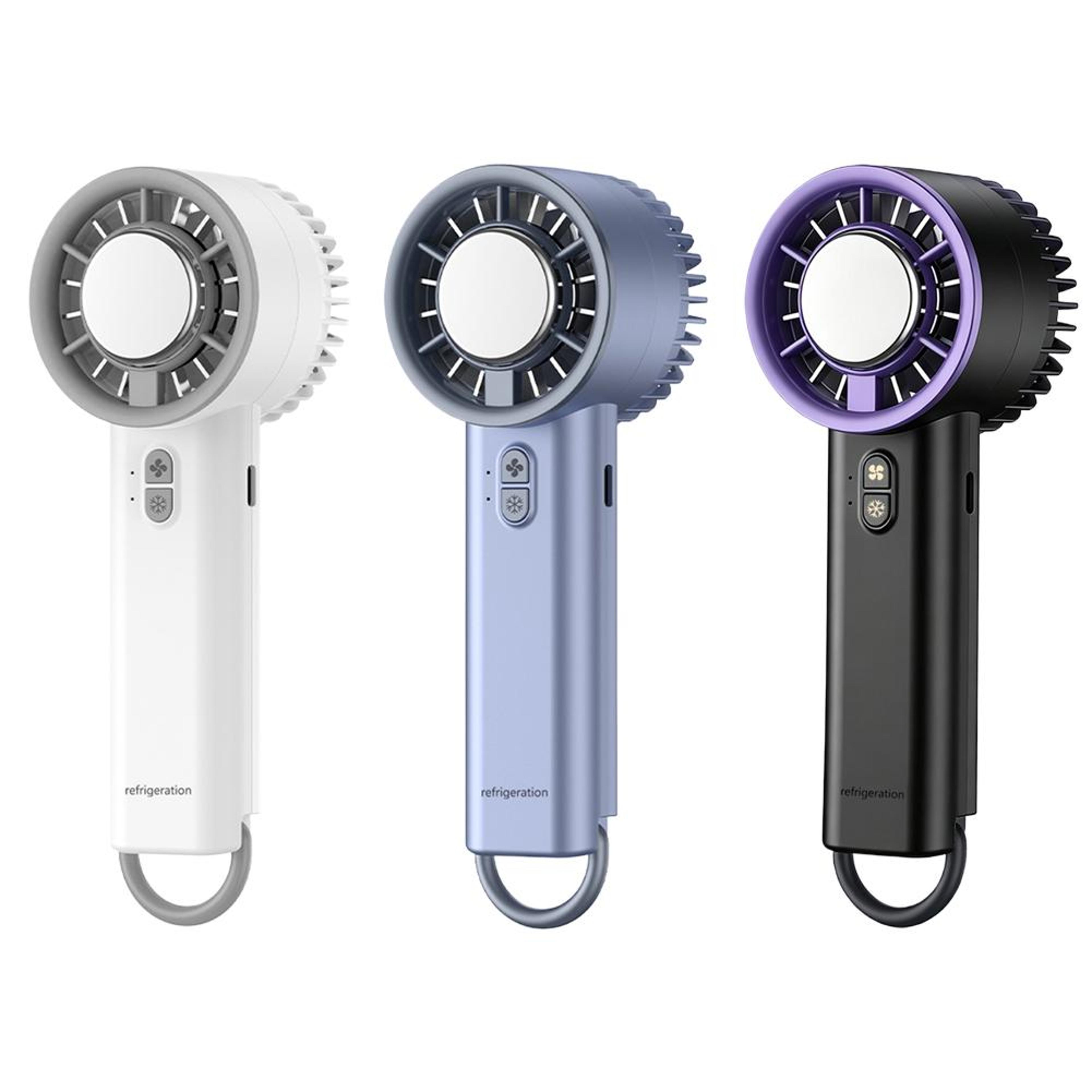 ice cool portable handheld fan with battery and led display