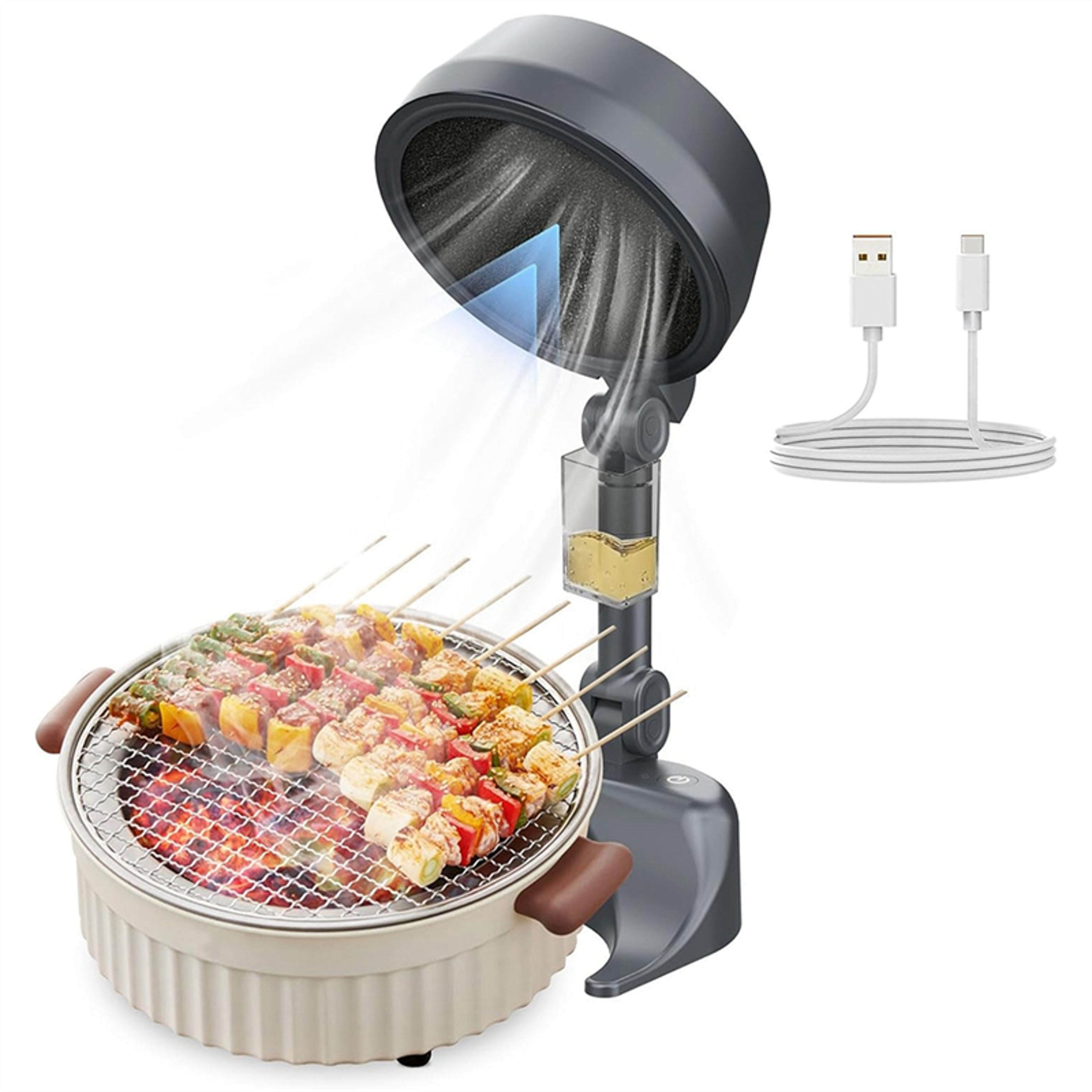 portable range hood for cooking with low noise smoke filtration