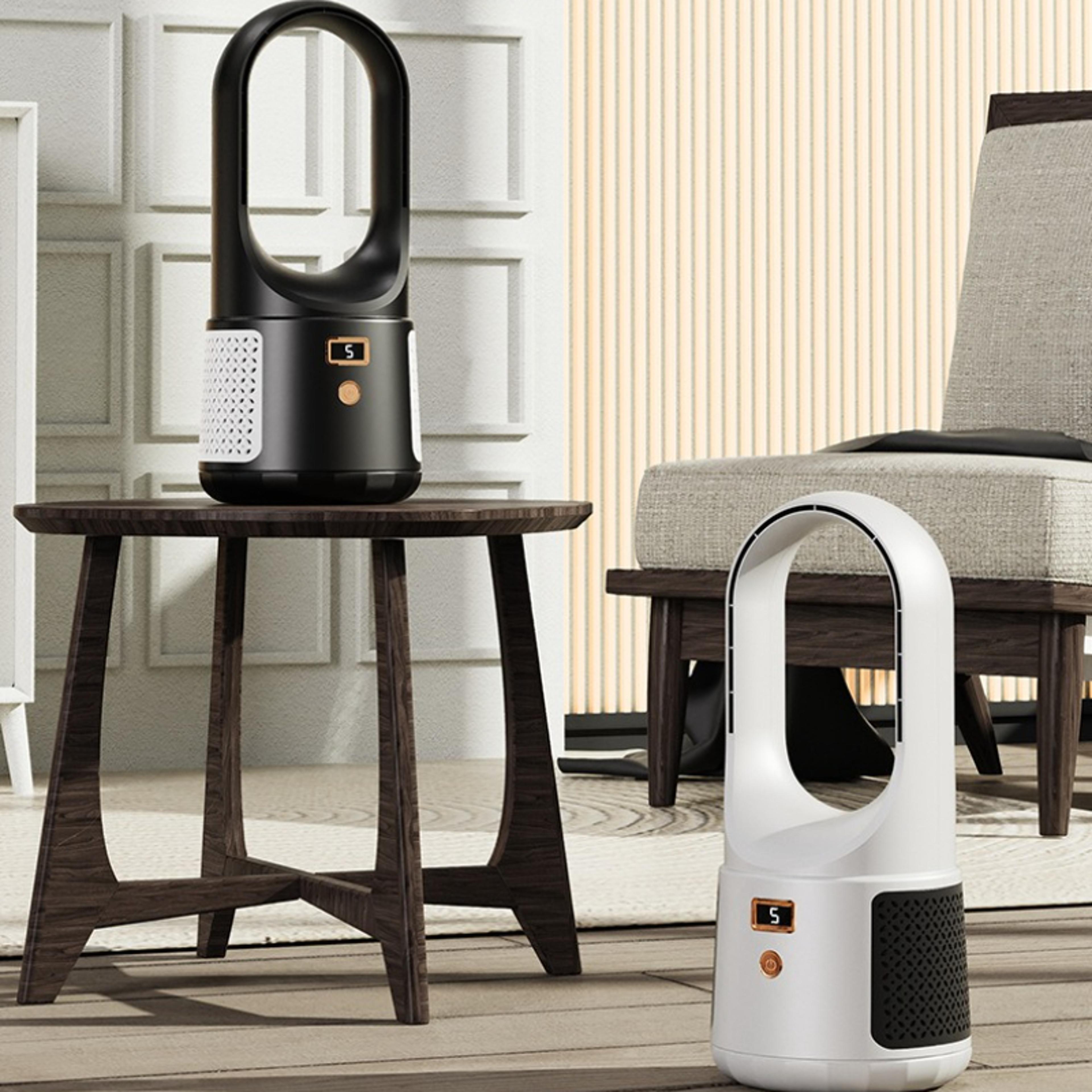 cordless mist spray tower fan with smart humidifier function and usb rechargeable cooling