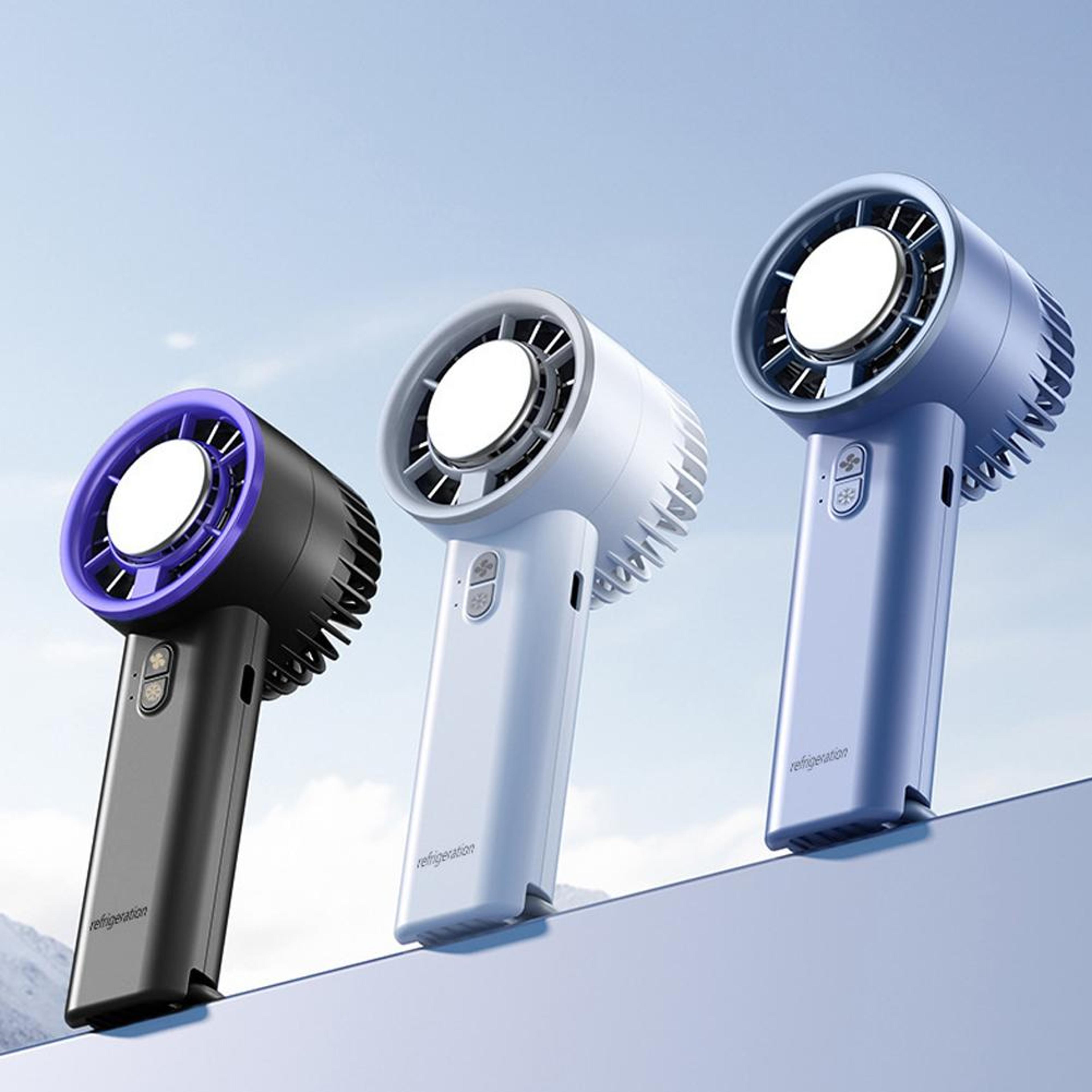 portable cooling fan with ice compress and turbo wind for outdoor use