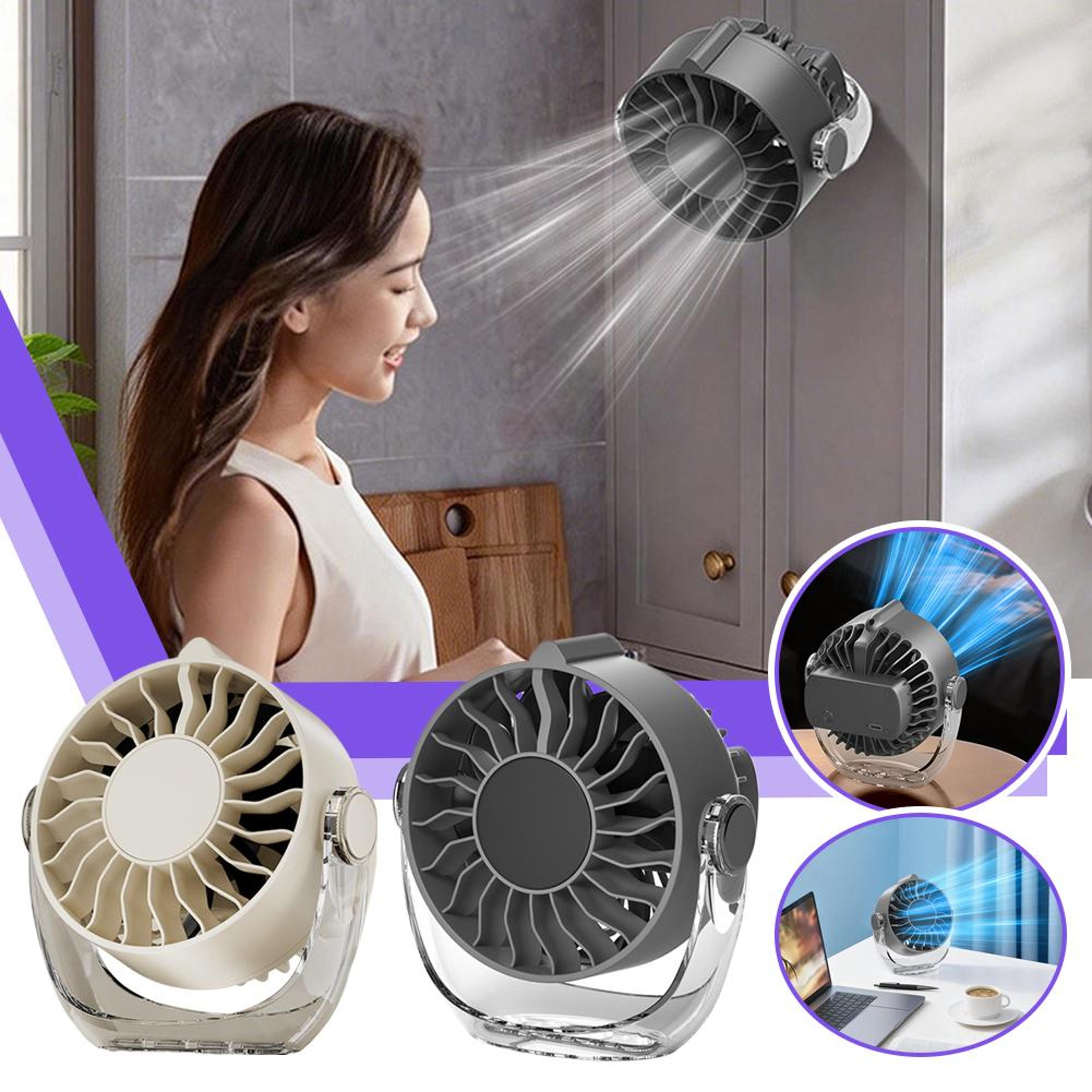 portable magnetic desktop fan usb rechargeable mini quiet fan