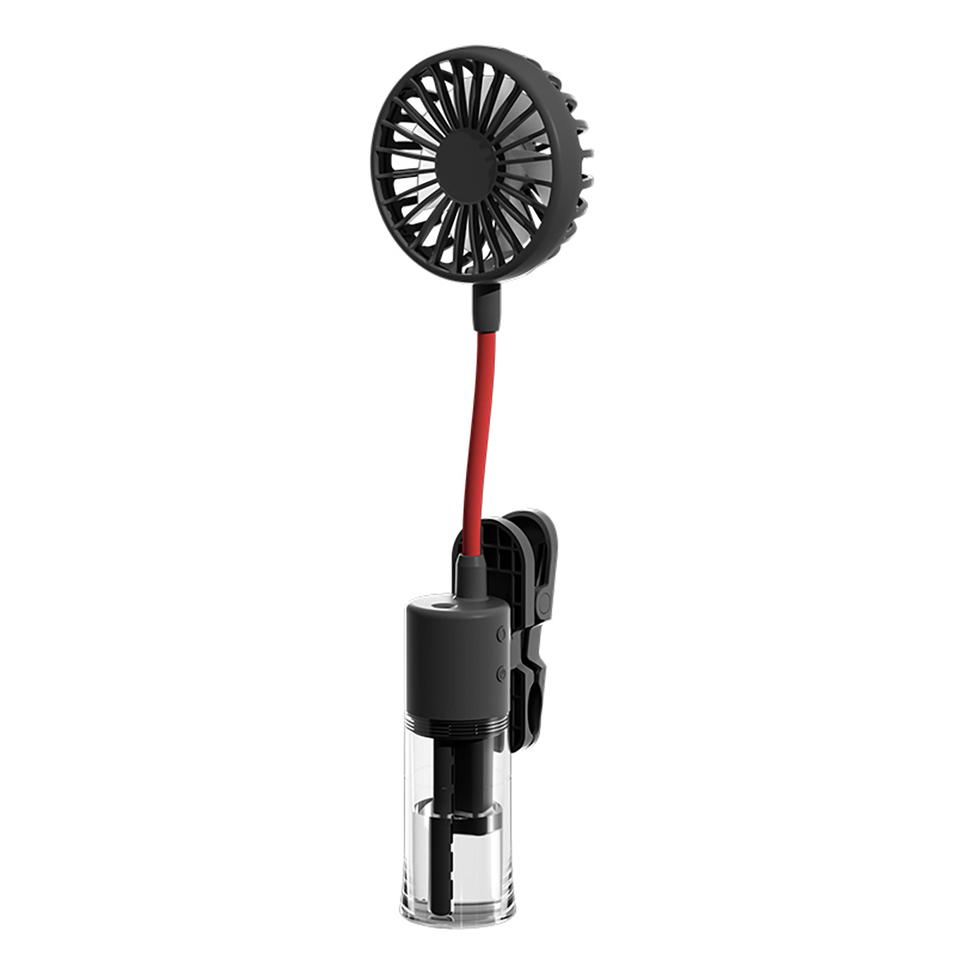 portable spray clip fan 2 in 1 cooling mist fan usb rechargeable mini handheld fan