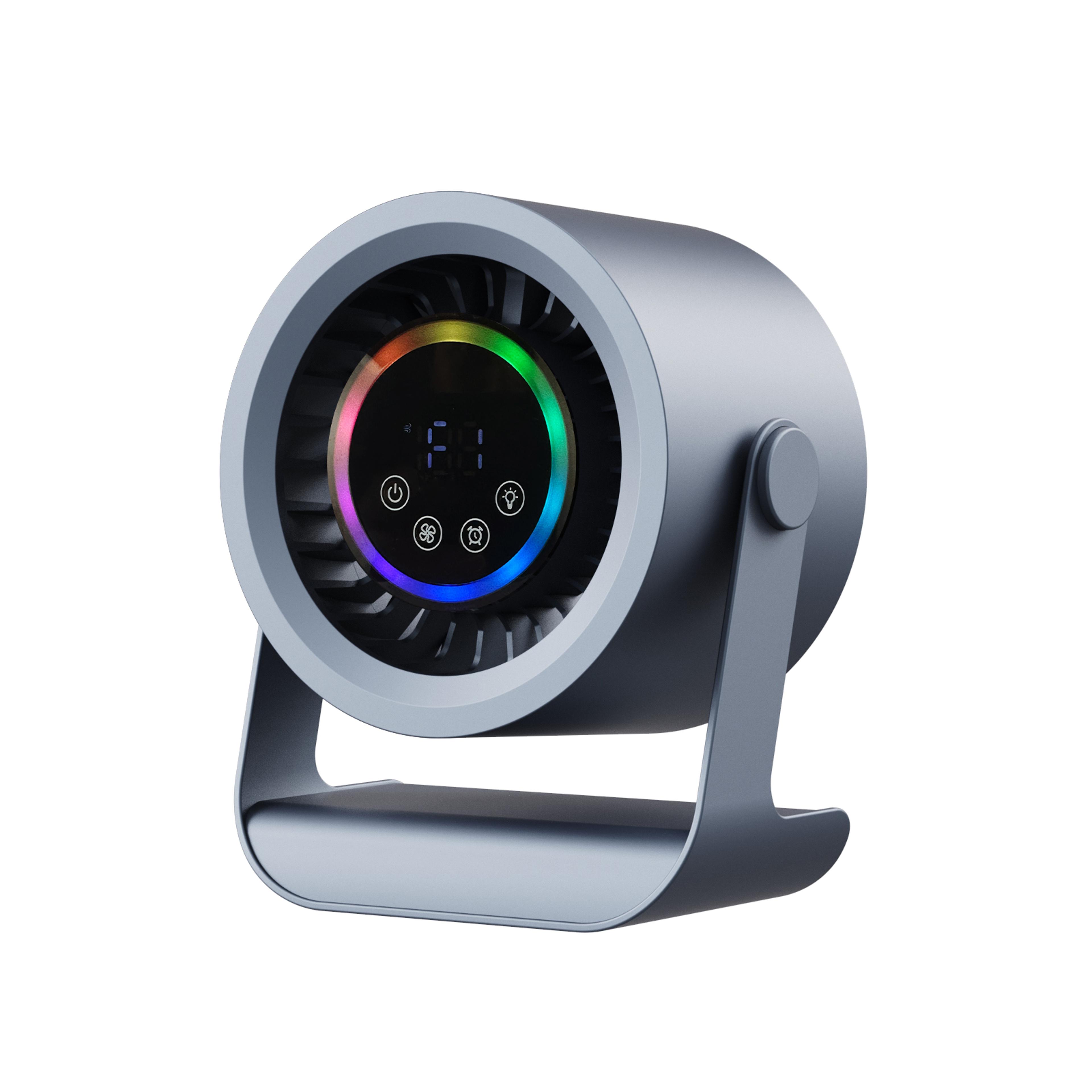 high velocity rechargeable desktop fan with led touch control
