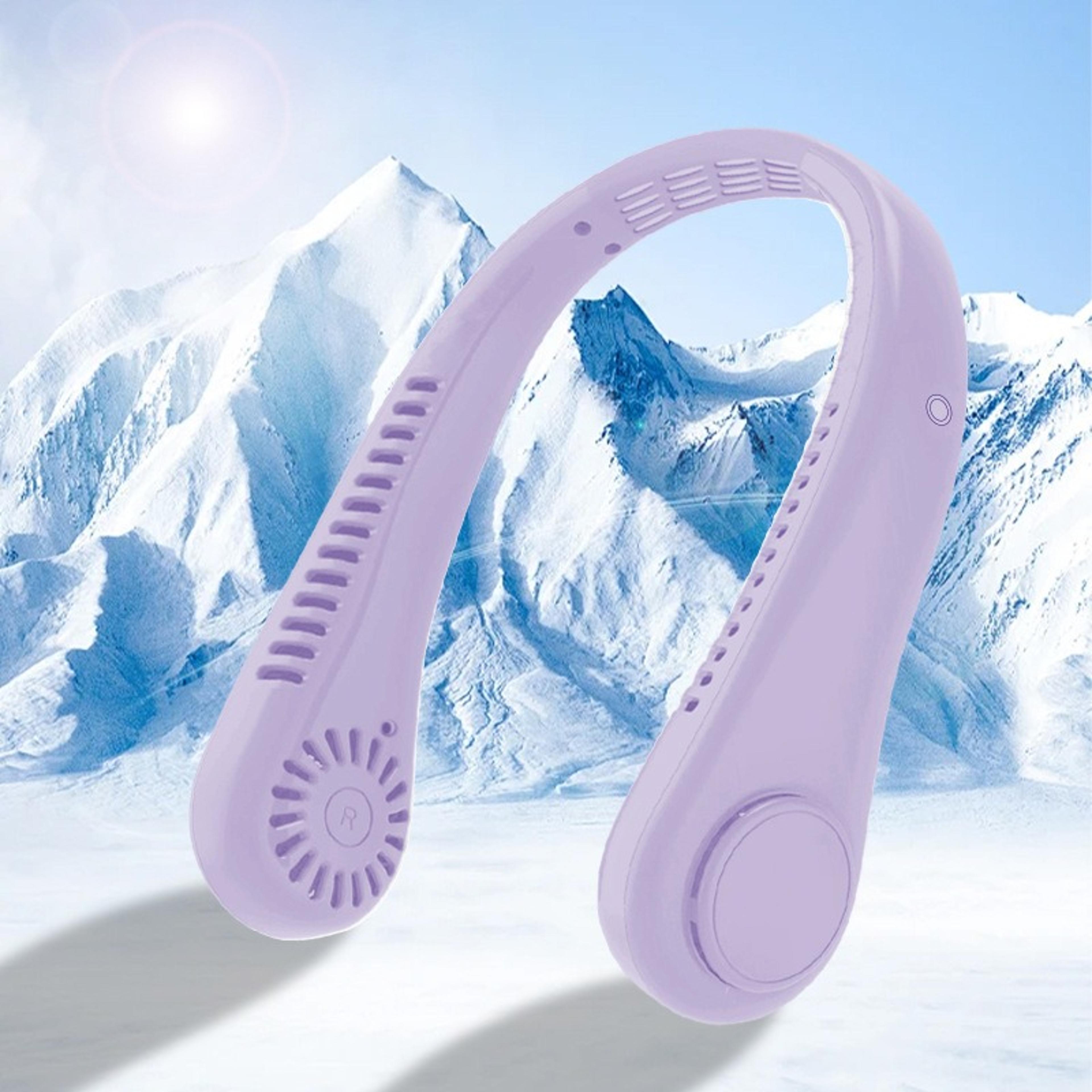 portable neck fan with 1200mah battery rechargeable bladeless cooling fan for sports and summer