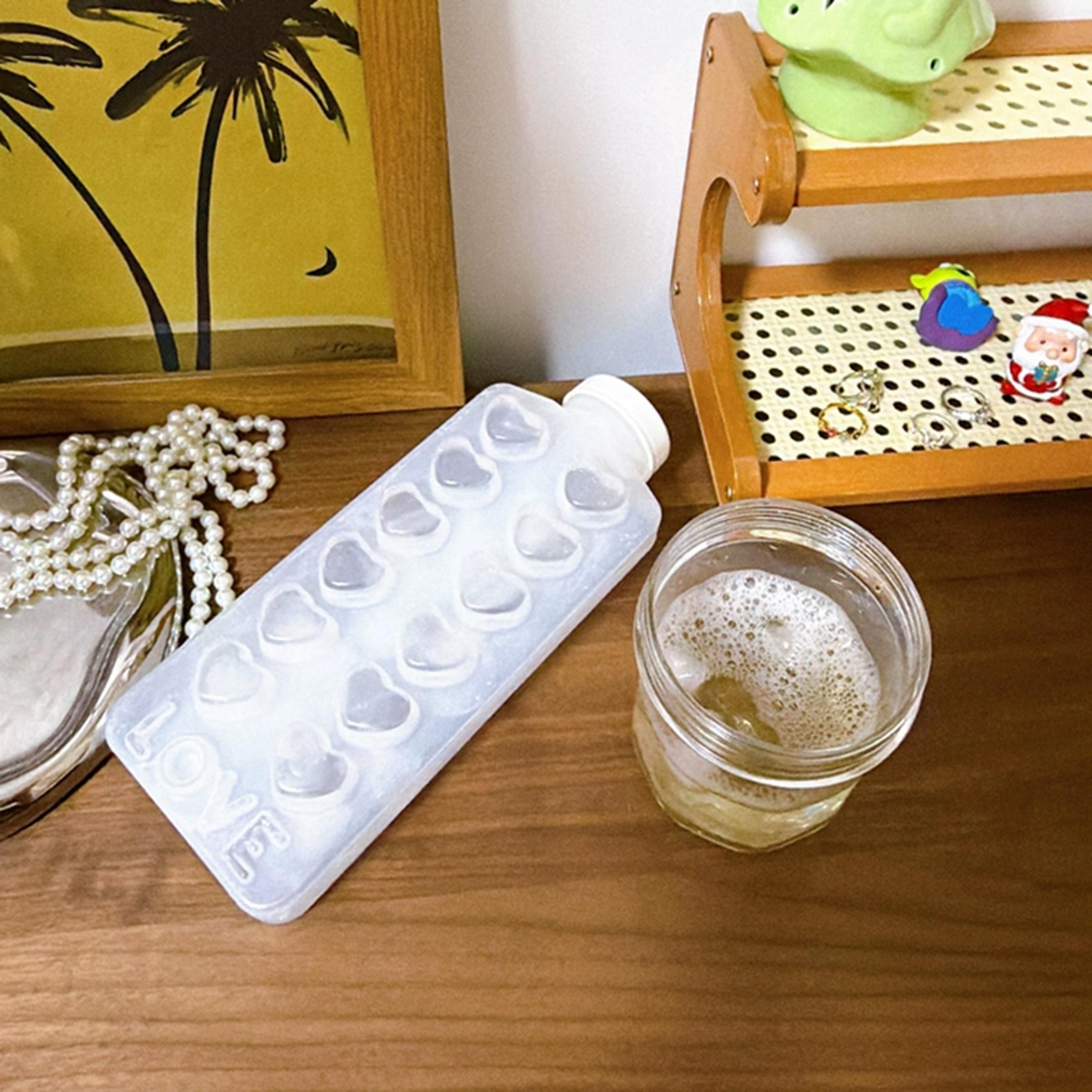 heart ice cube tray water bottle portable ice storage box for easy homemade chilled drinks