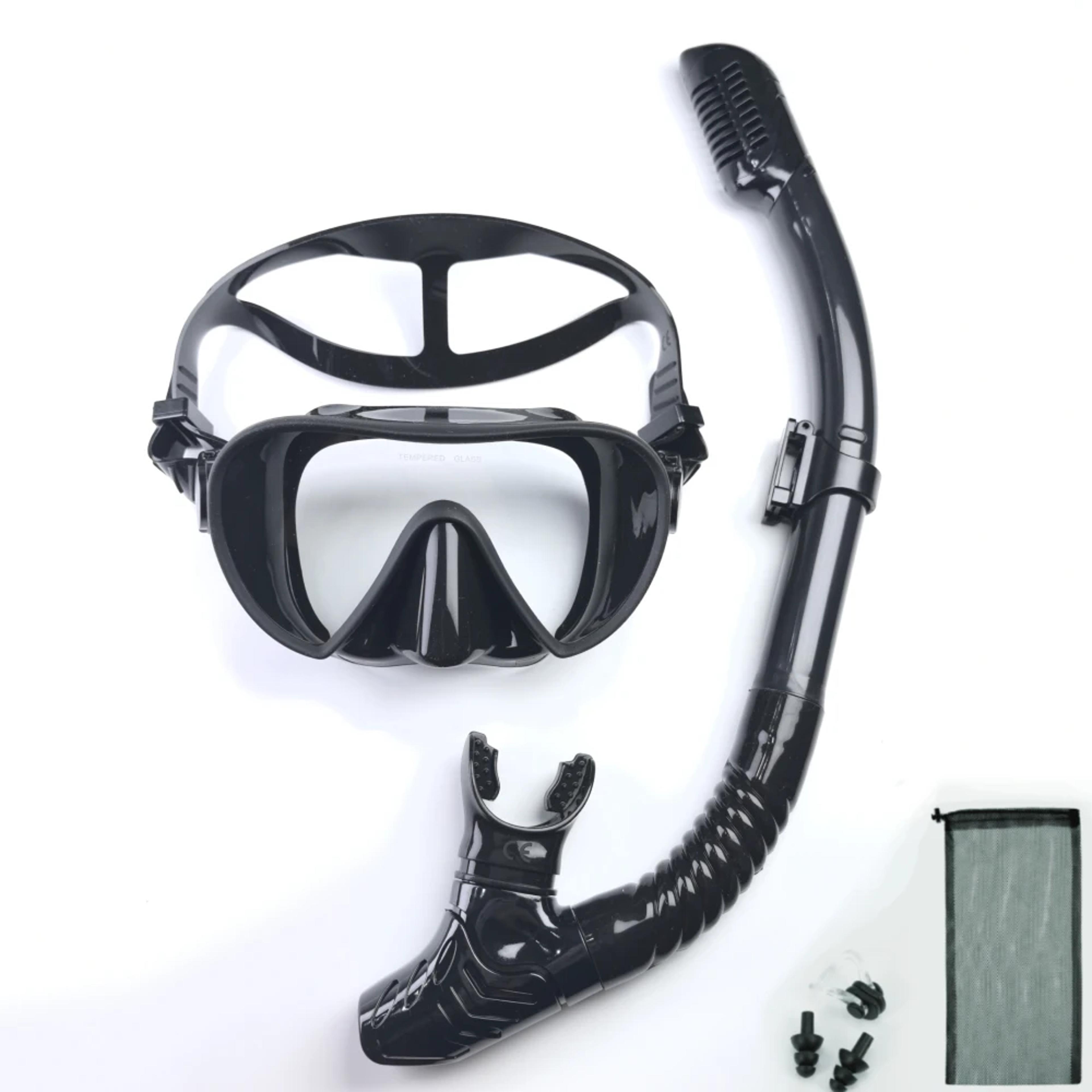 panoramic scuba diving mask snorkel set with tempered glass for adults