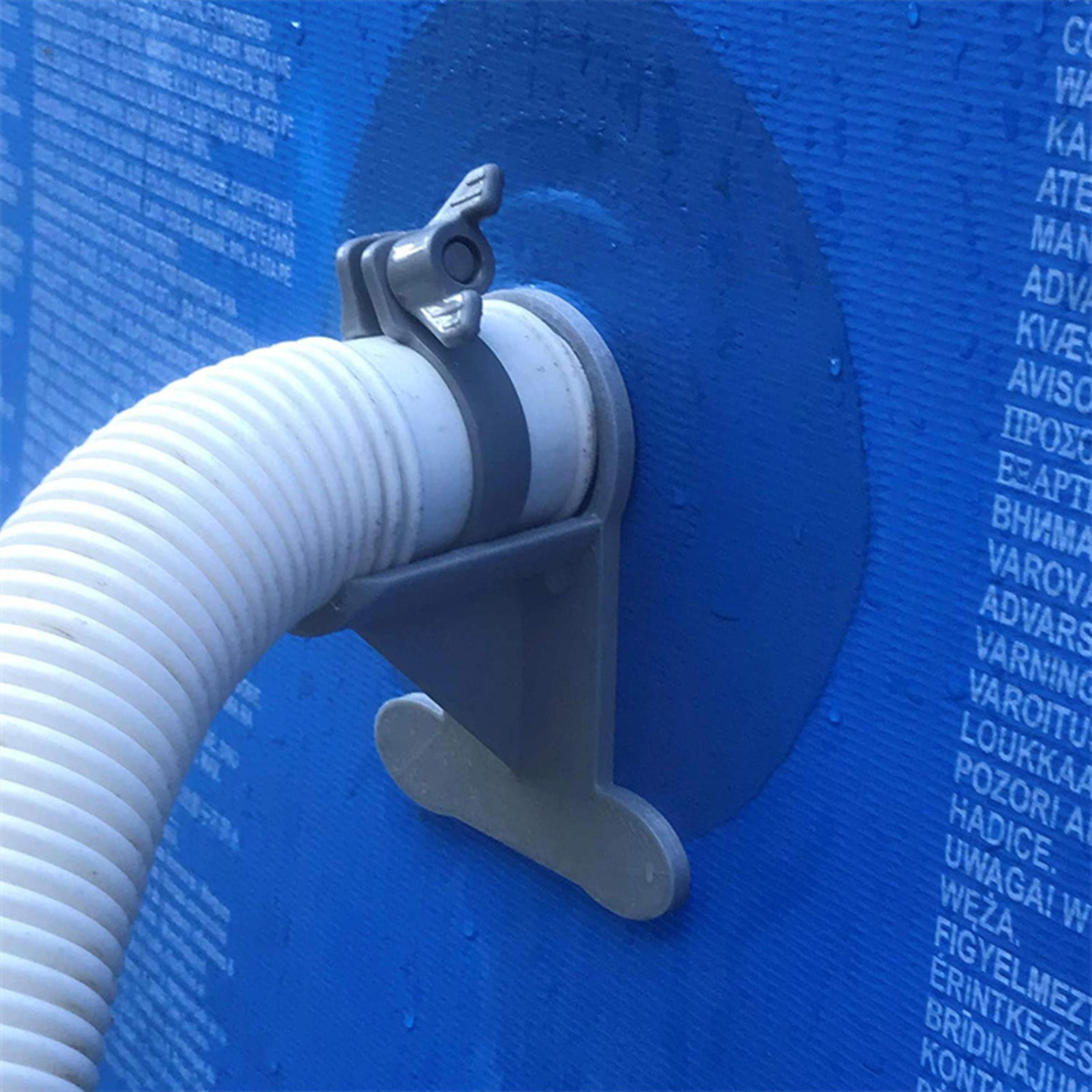 swimming pool pipe holder mount for hoses with cable tie