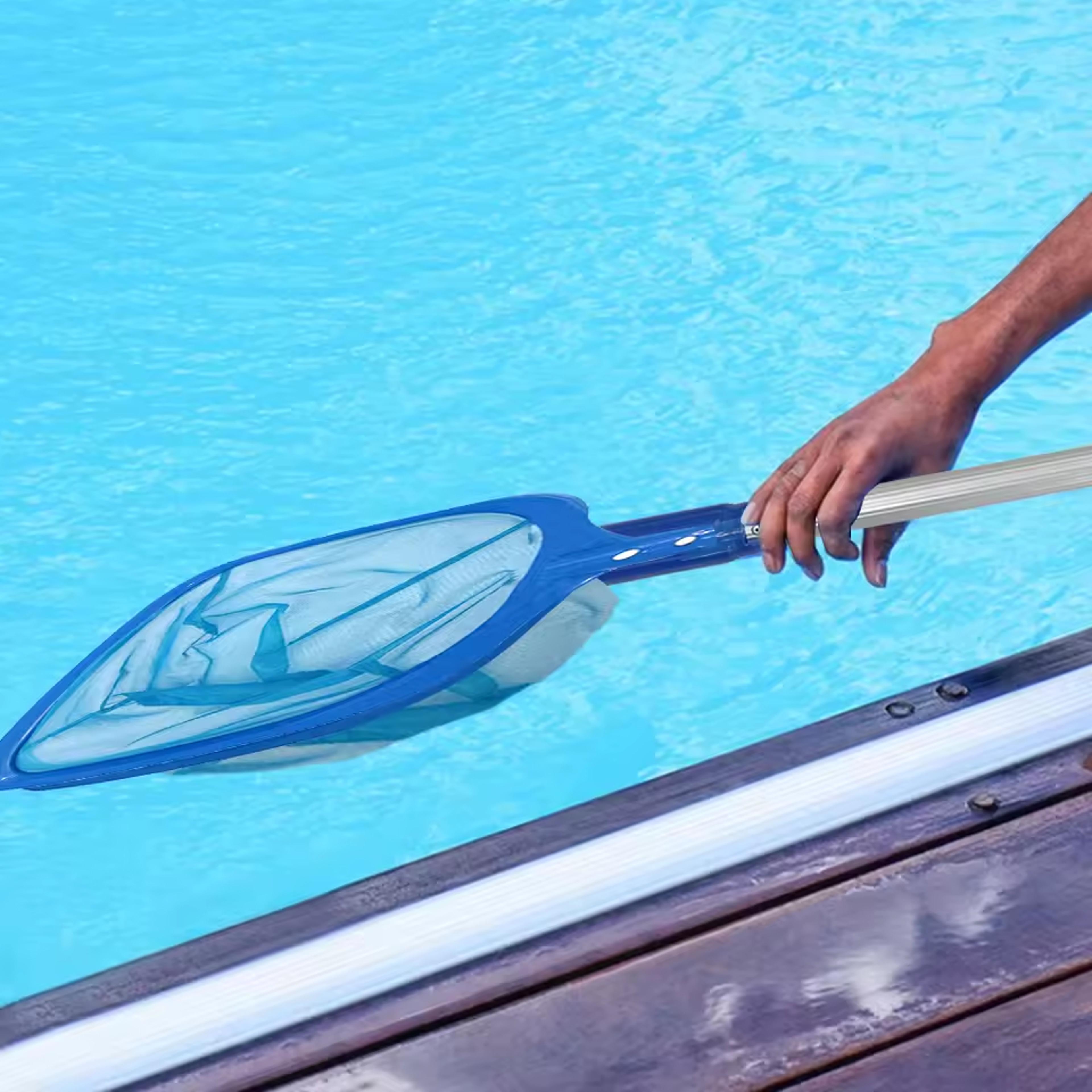 pool skimmer net with telescopic rod for easy swimming pool cleaning