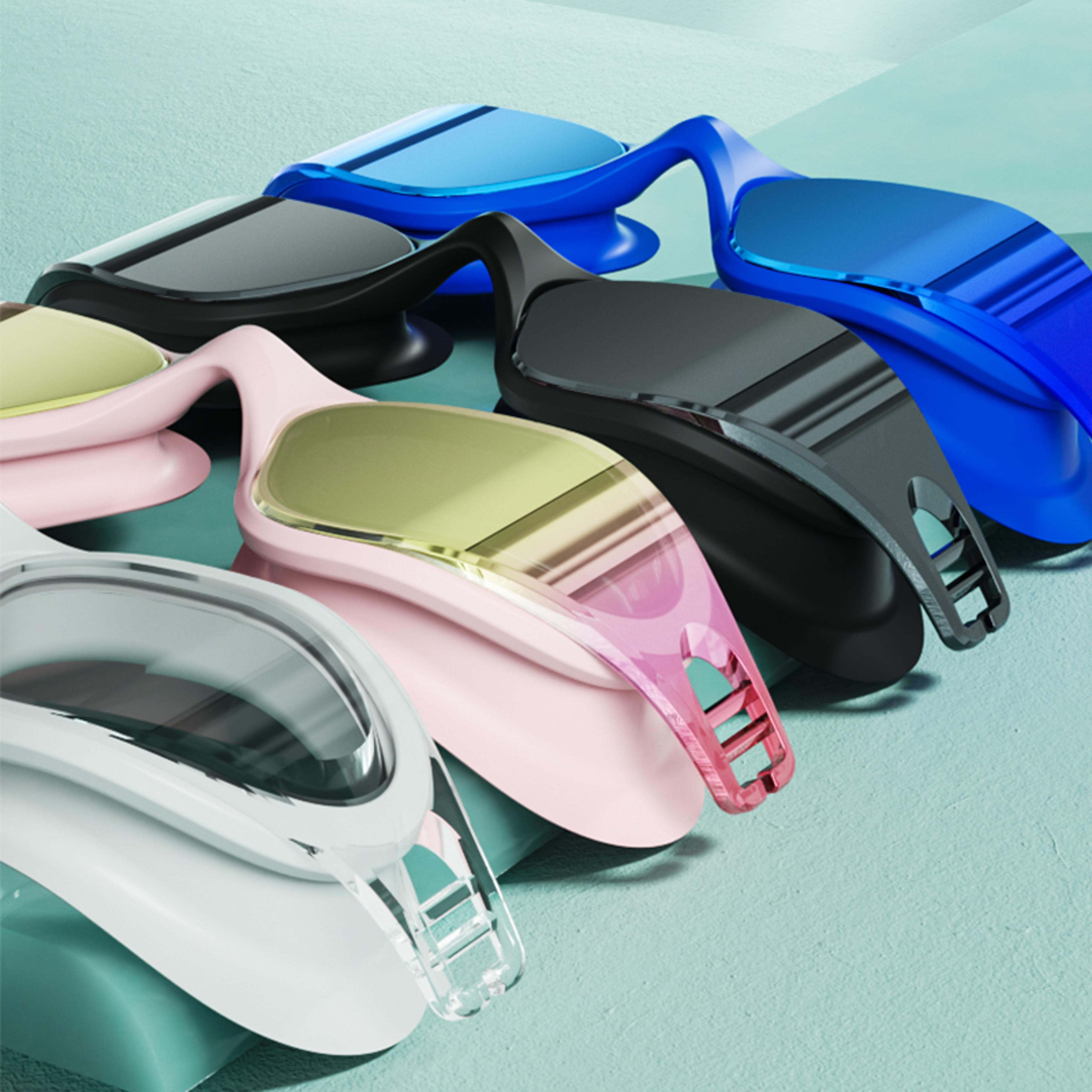 anti fog swimming goggles set with cap nose clip and ear plugs for adults