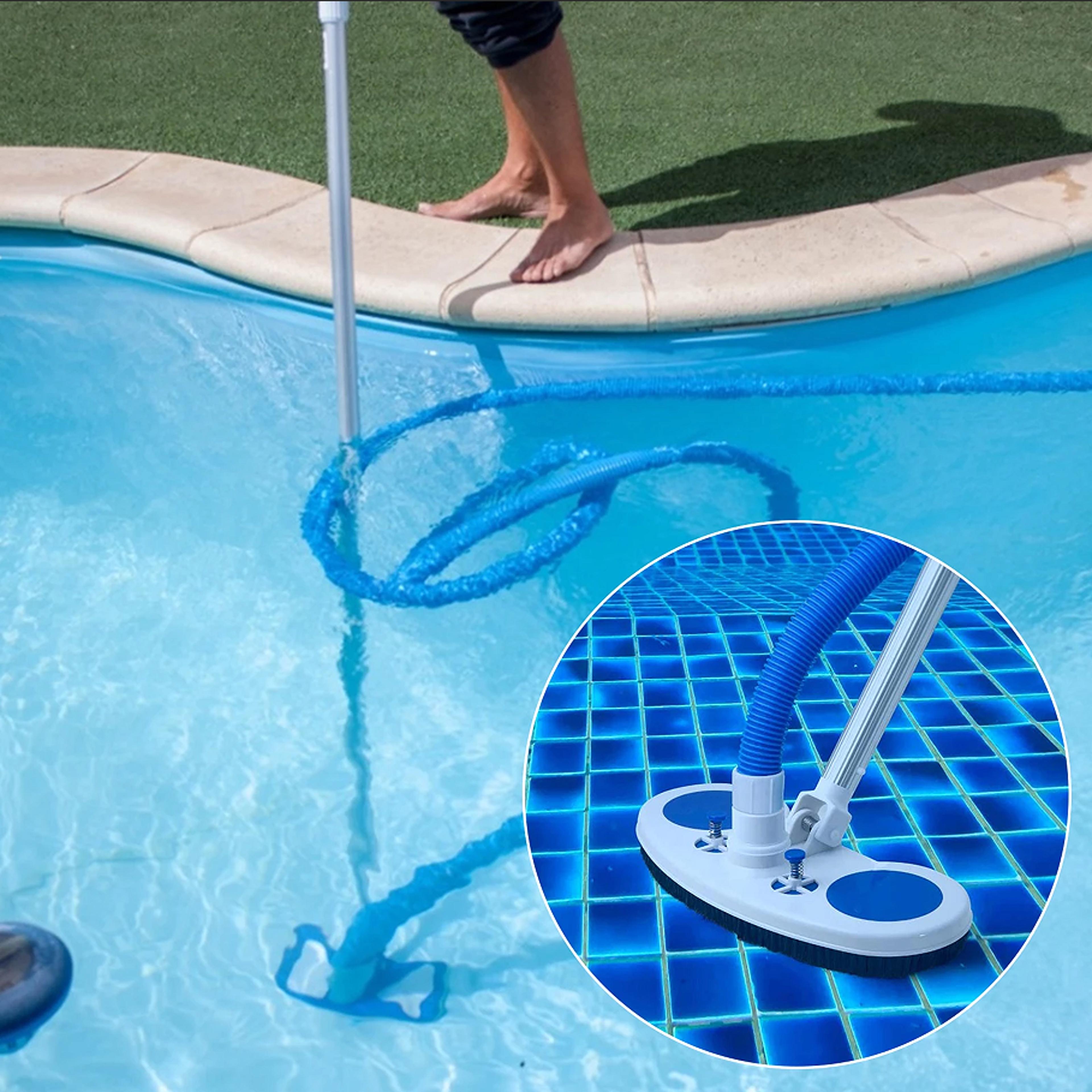 pool vacuum brush head with suction for easy pool bottom and wall cleaning