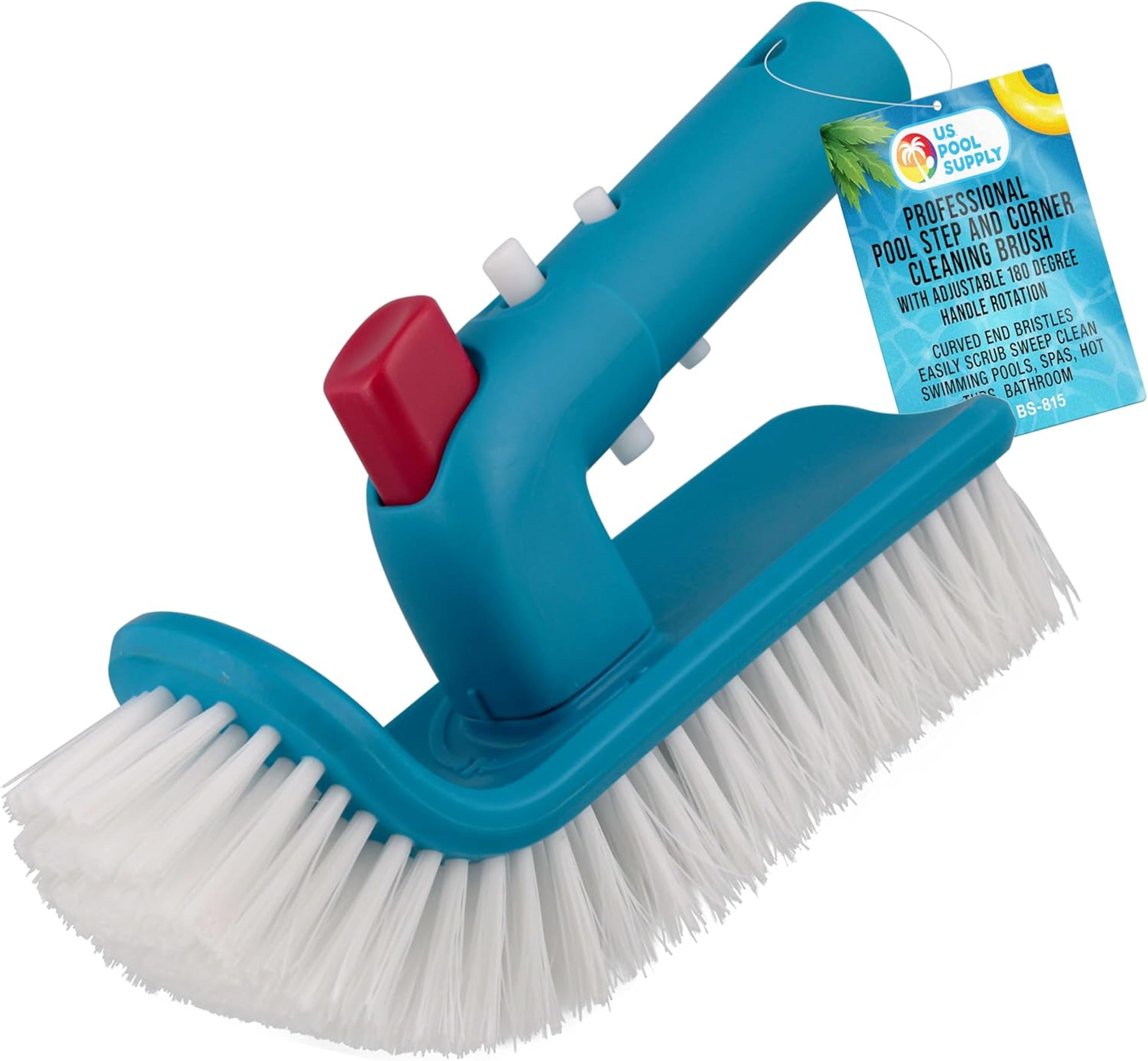 pool brush head with 180° rotation for easy pool cleaning and spa scrubbing