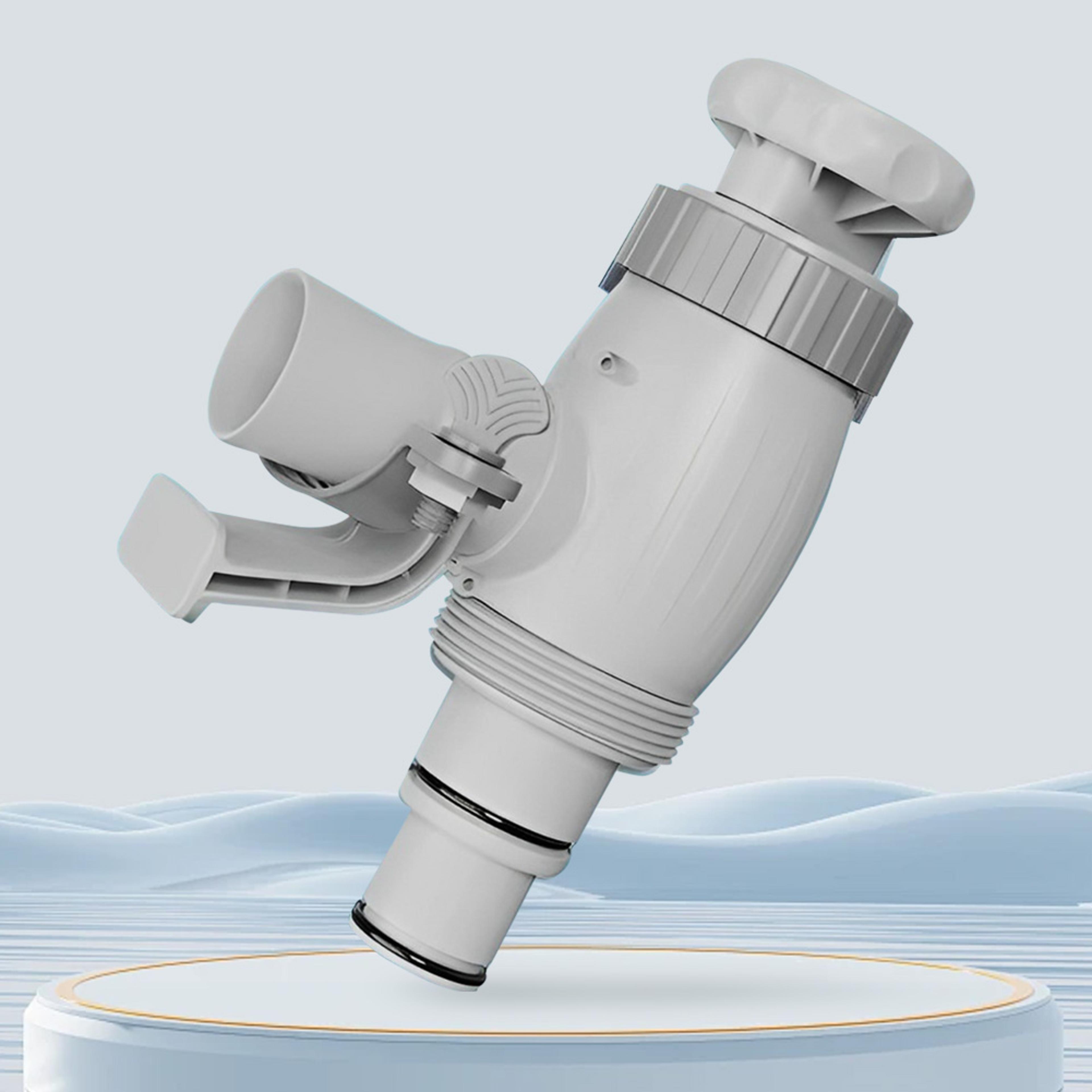 above ground pool hose adapter with plunger valve and on off water control