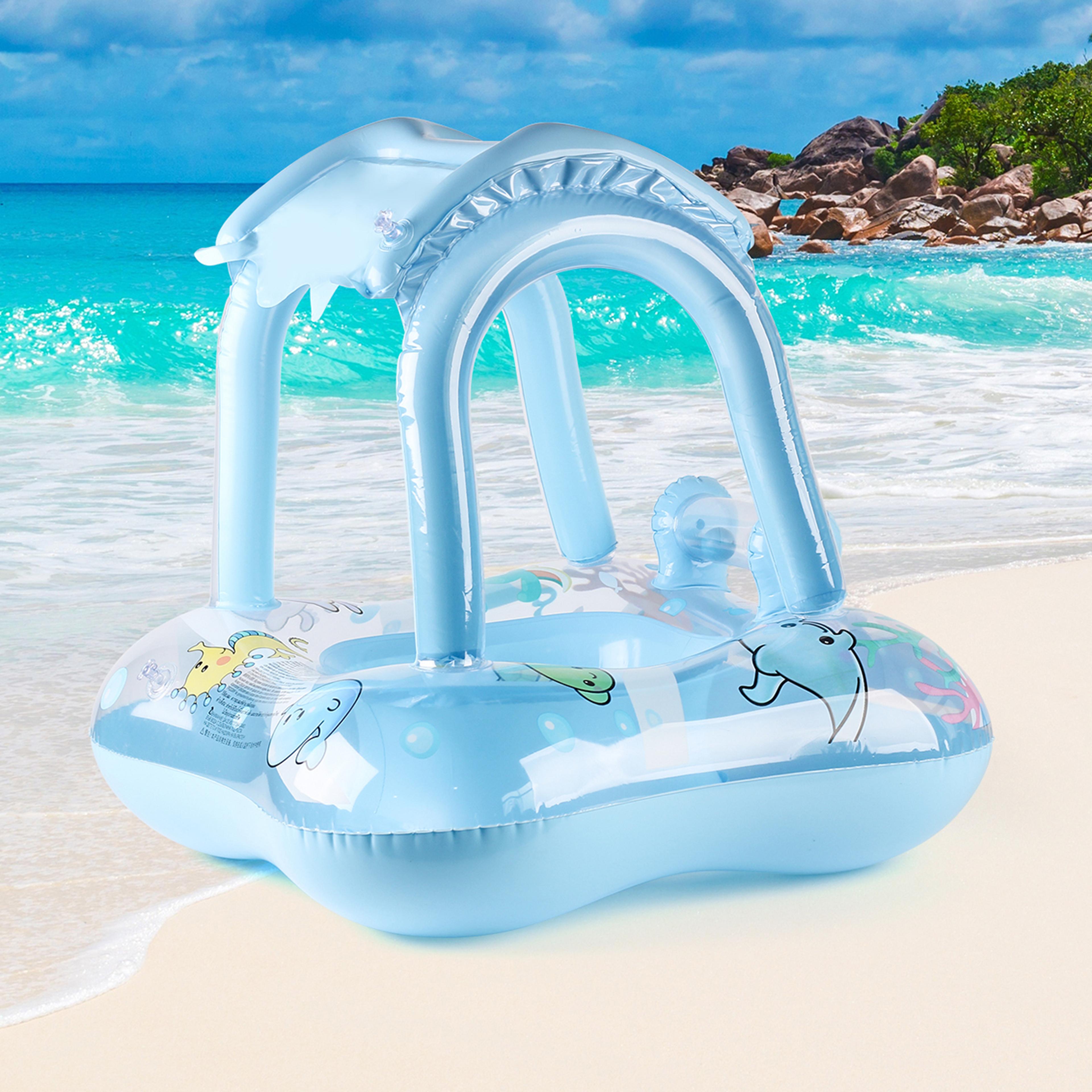 baby pool float with canopy safe toddler swimming ring for infants and kids