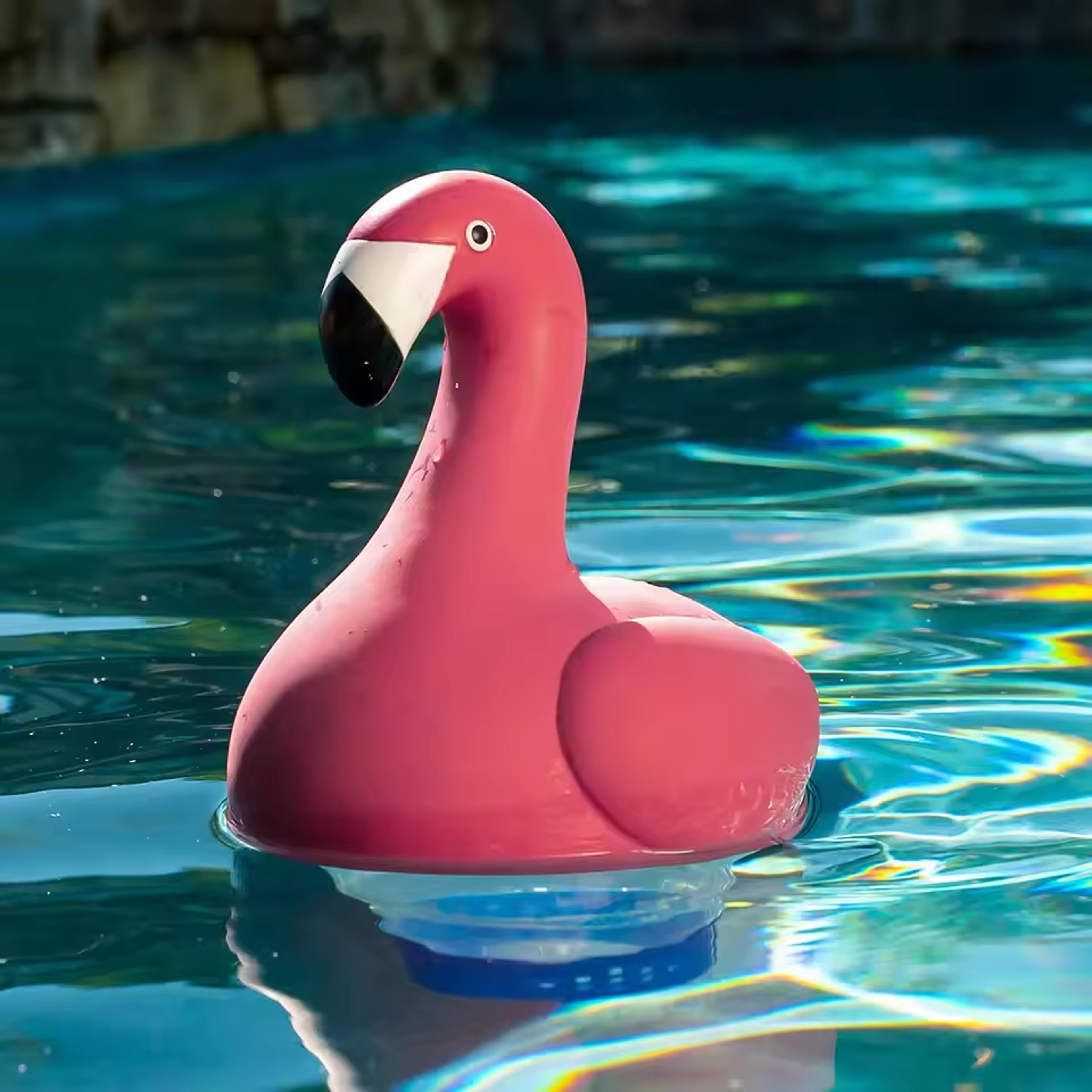 flamingo floating pool chlorine dispenser with adjustable flow for pools & spas