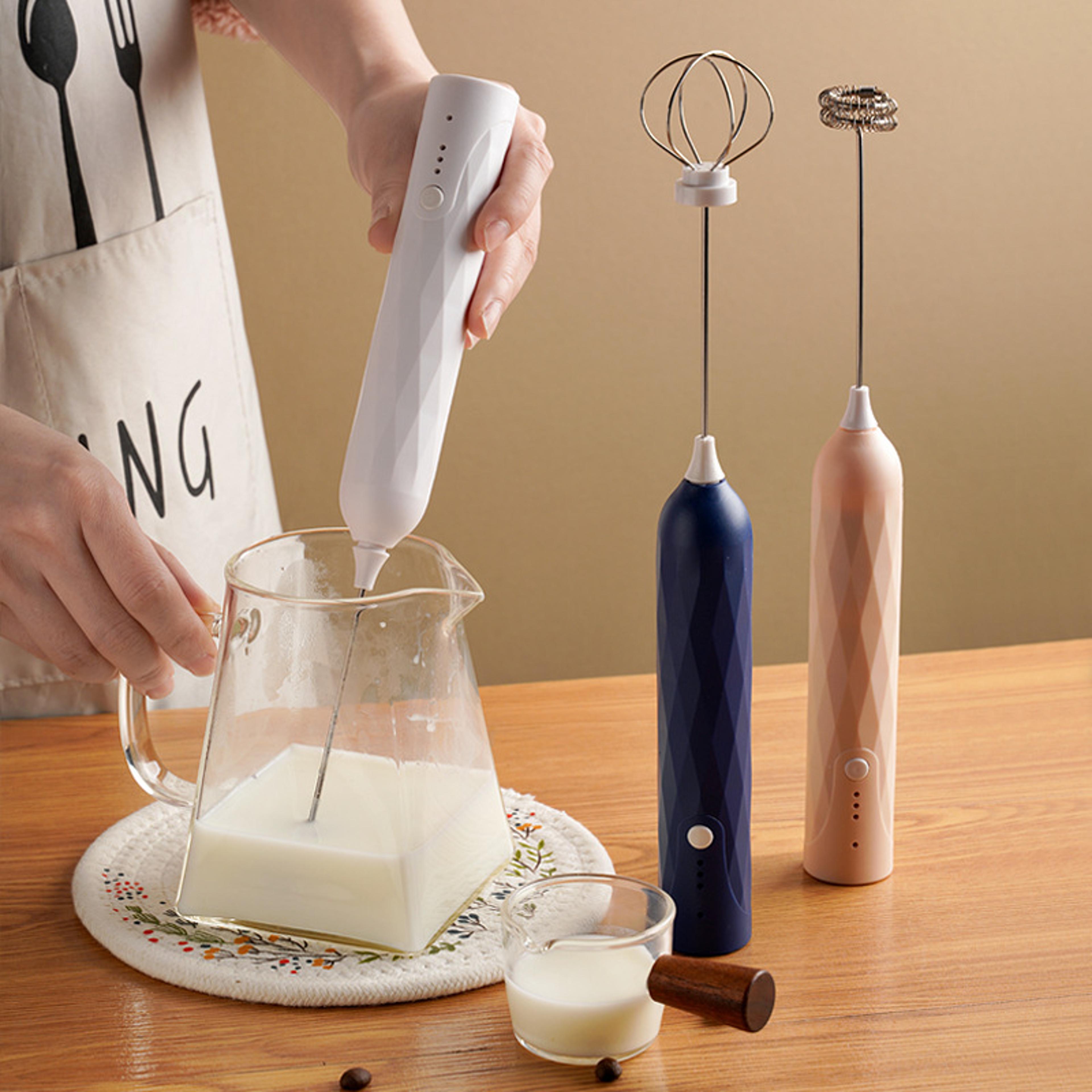 electric milk frother handheld mini drink mixer for coffee, eggs & more
