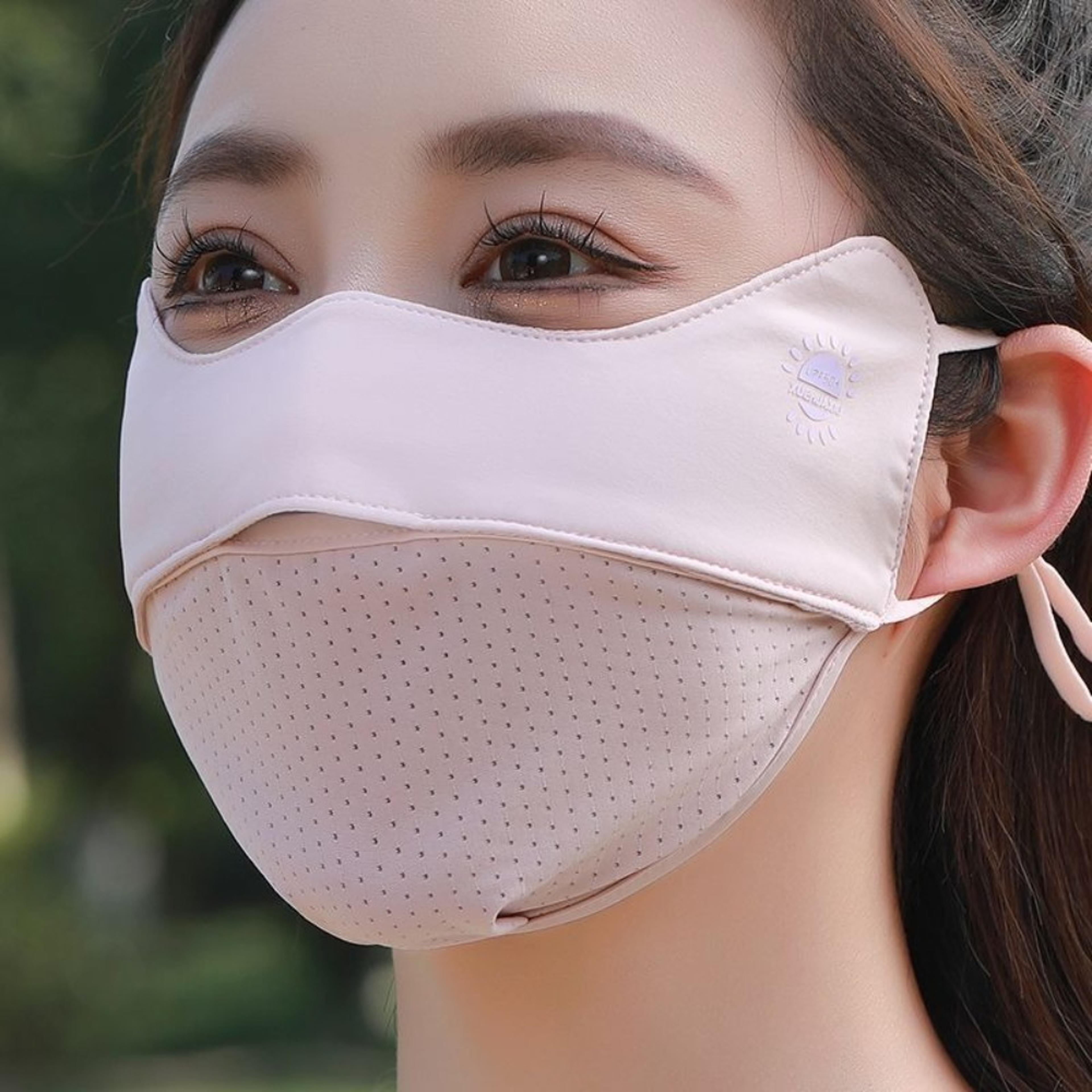 cooling ice silk face mask with uv protection breathable washable face cover for outdoor riding