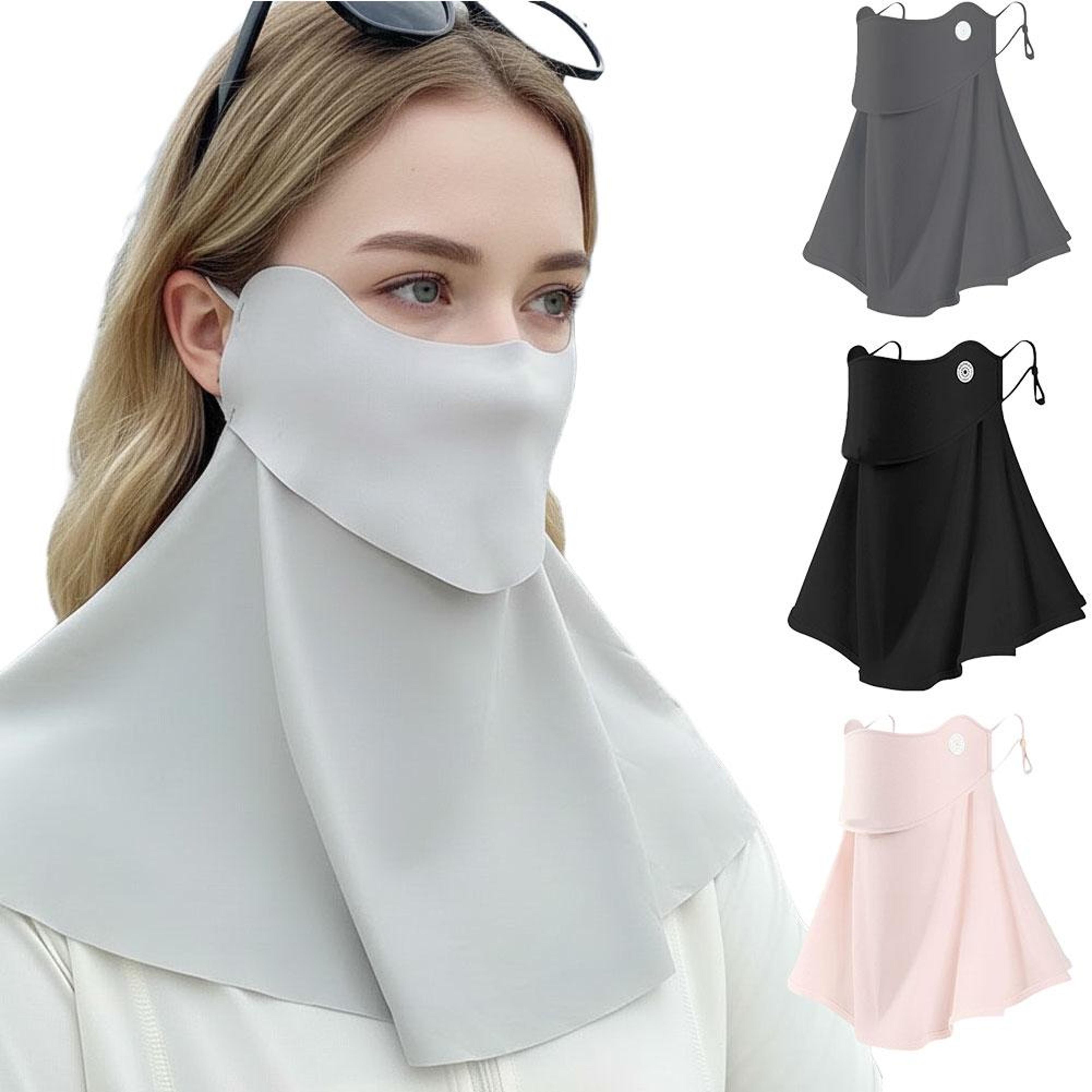 upf 50+ uv protection face mask with neck sun shield and breathable drinking design