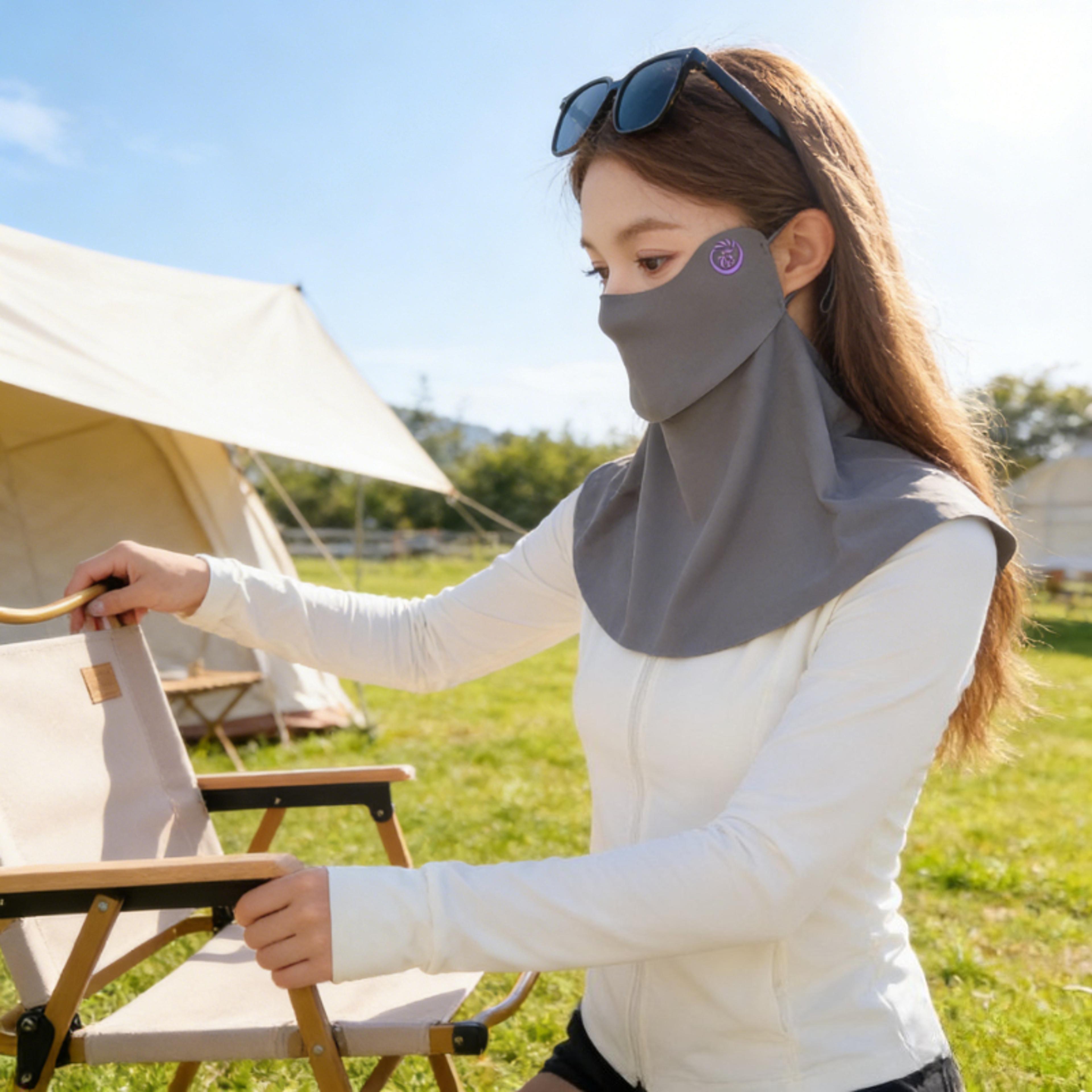 cooling uv protection face mask with ice silk neck cover for cycling & outdoor activities