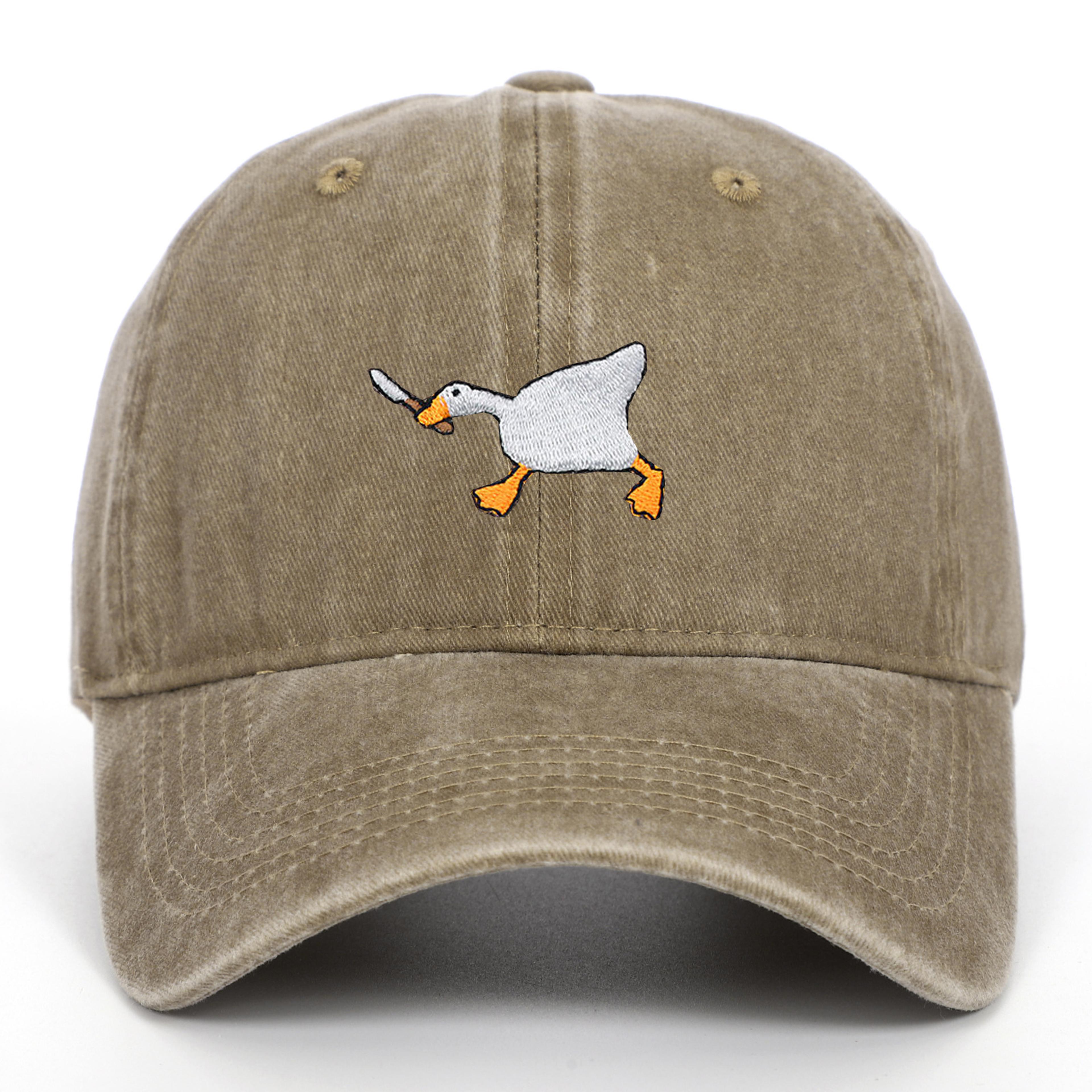 goose embroidered baseball cap adjustable unisex casual streetwear hat