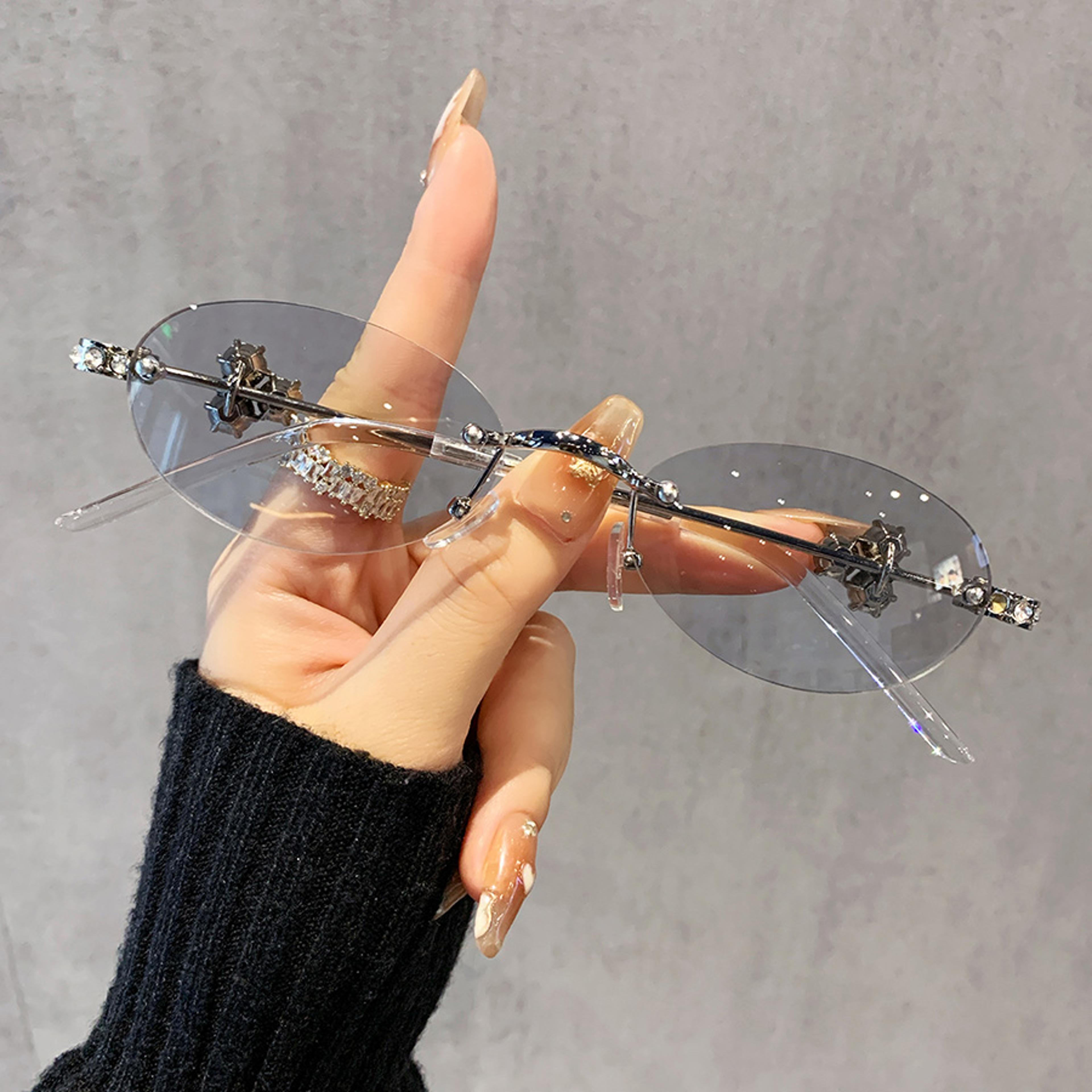 luxury oval sunglasses for women with crystal accent vintage fashion shades