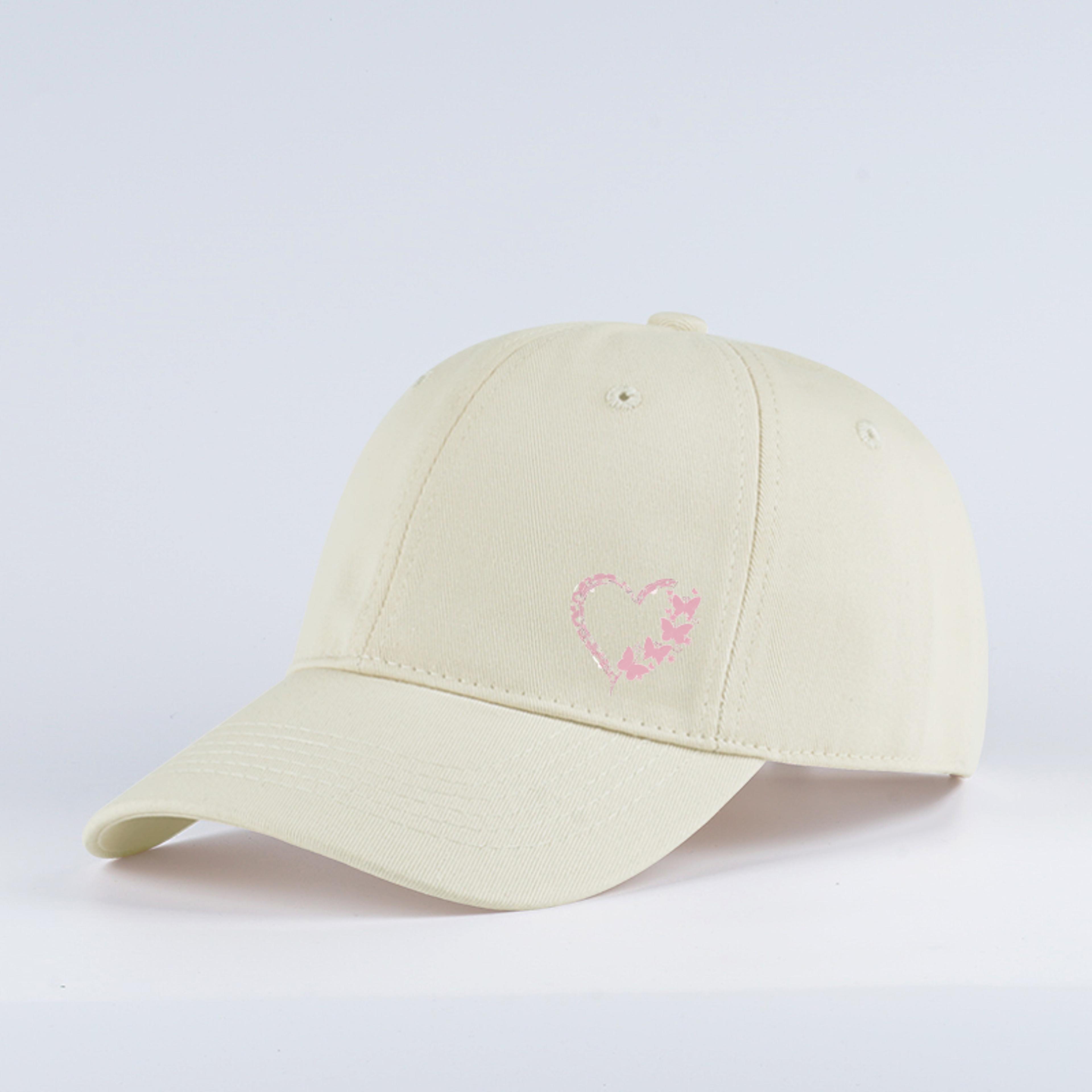 butterfly heart print adjustable baseball cap for women & men romantic unisex hat