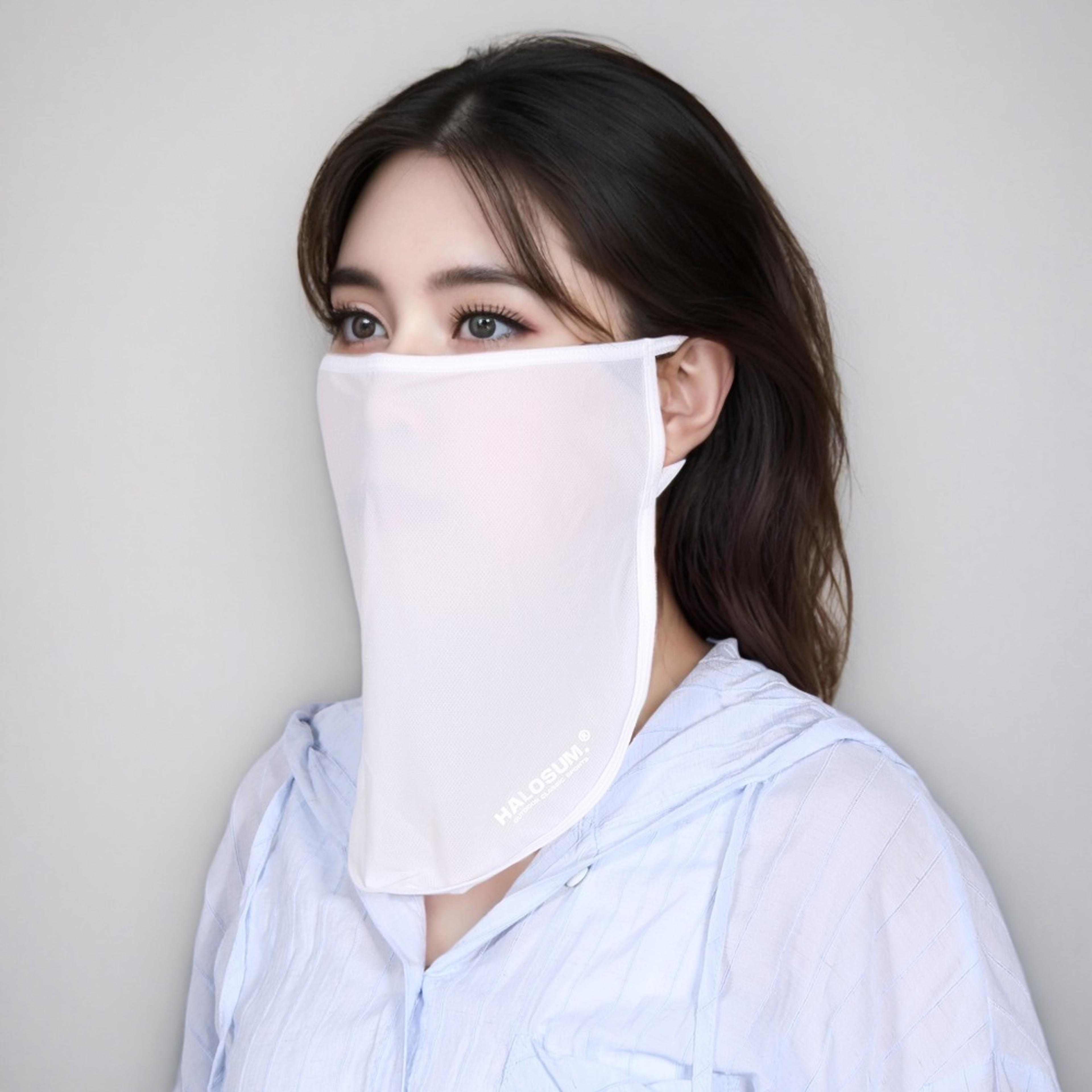 ice silk uv face mask with neck cover for breathable summer sun protection