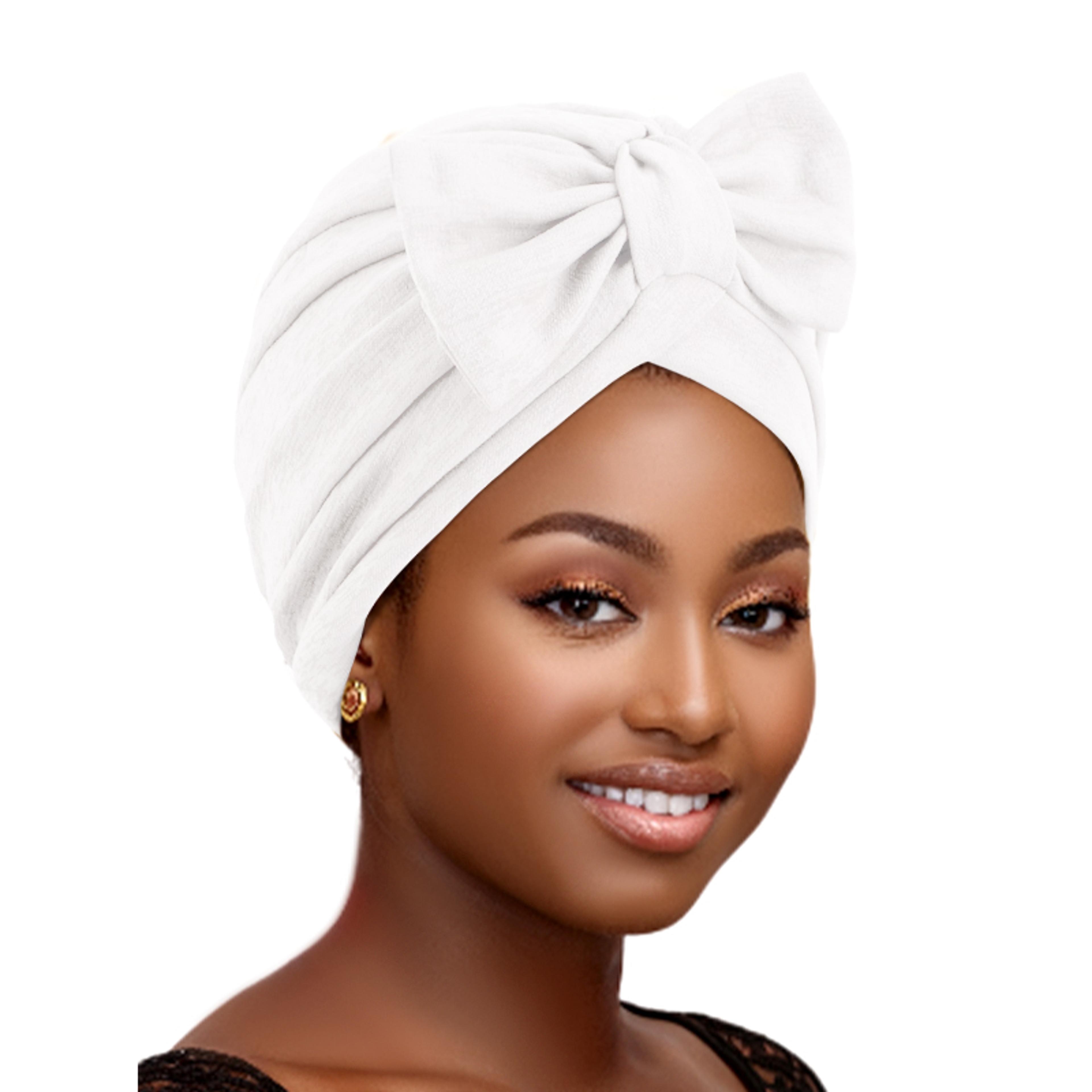 elegant muslim turban hat with bow soft hijab cap for everyday modest wear