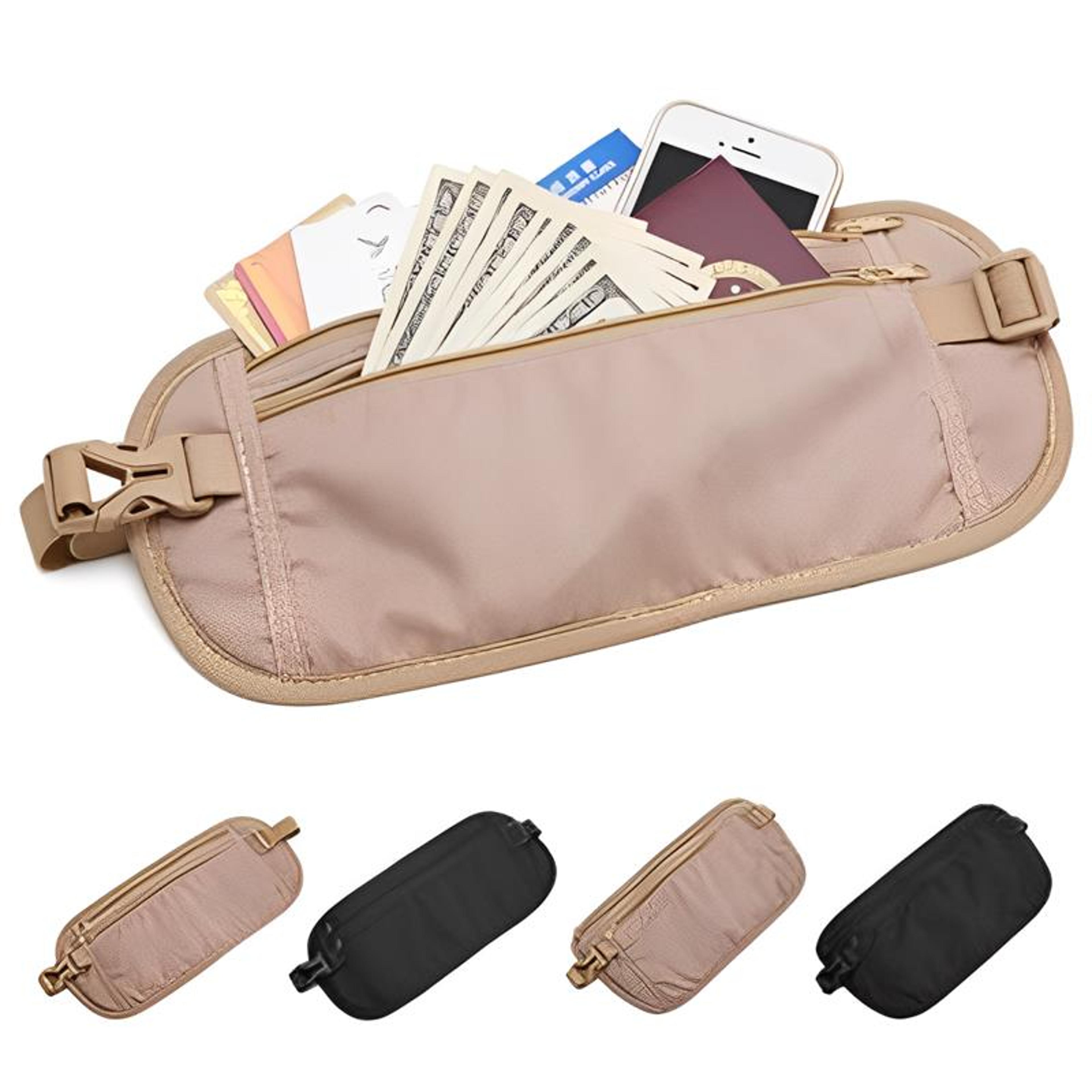 stealthguard travel money belt hidden waist pouch for passport, cash & running essentials