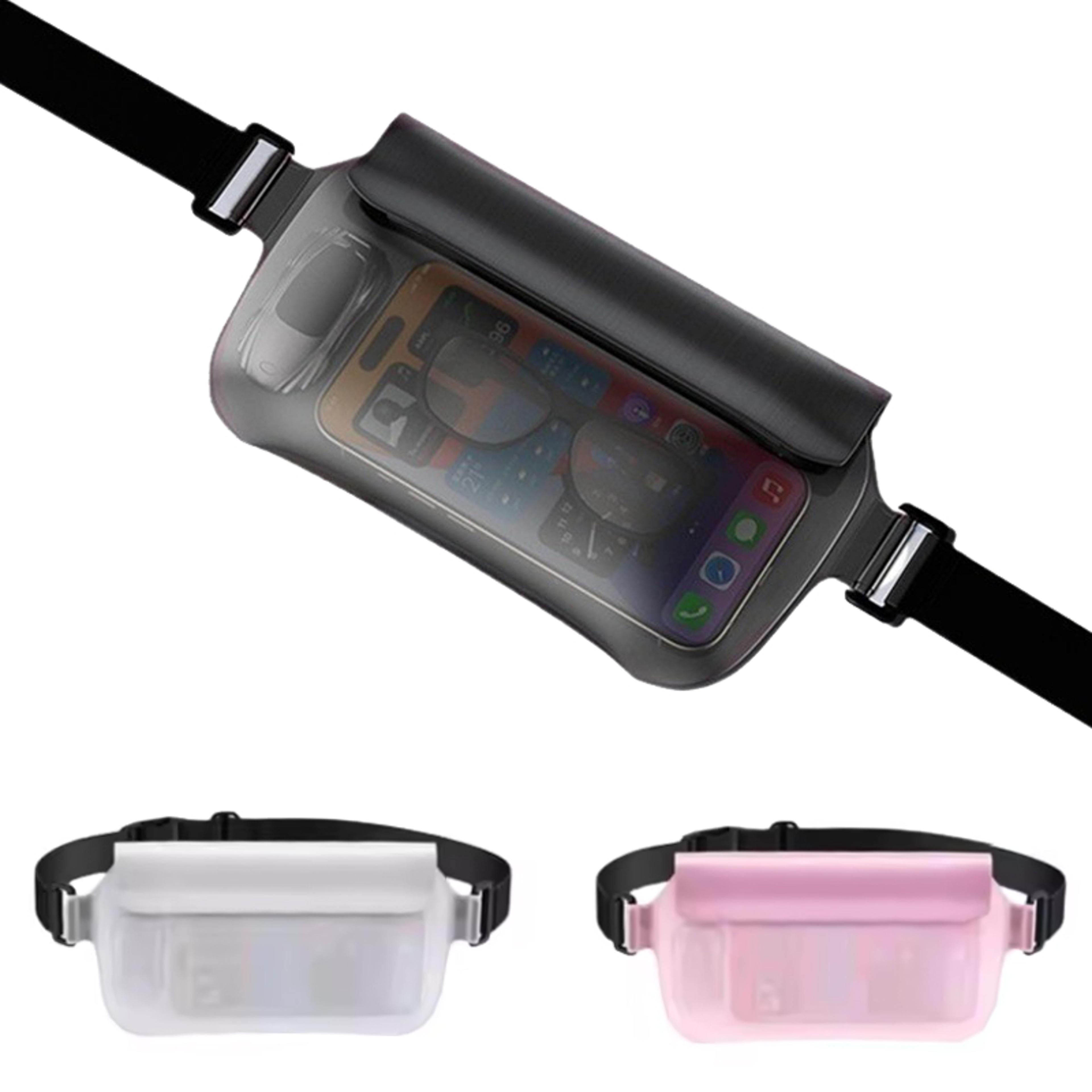 waterguard waterproof phone pouch dry bag with adjustable waist & shoulder strap for beach and swimming