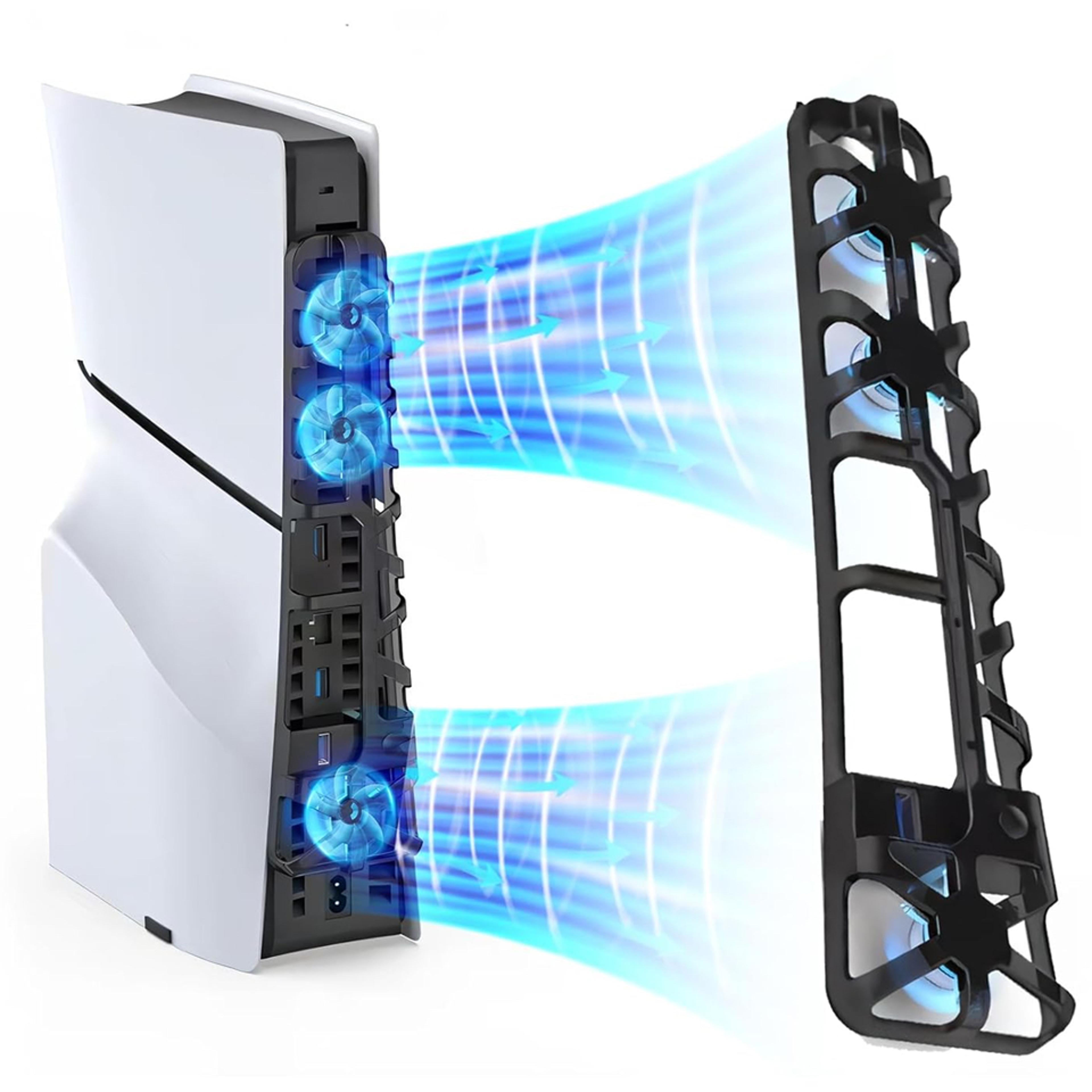 ps5 slim cooling fan with rgb lighting usb for disc & digital edition