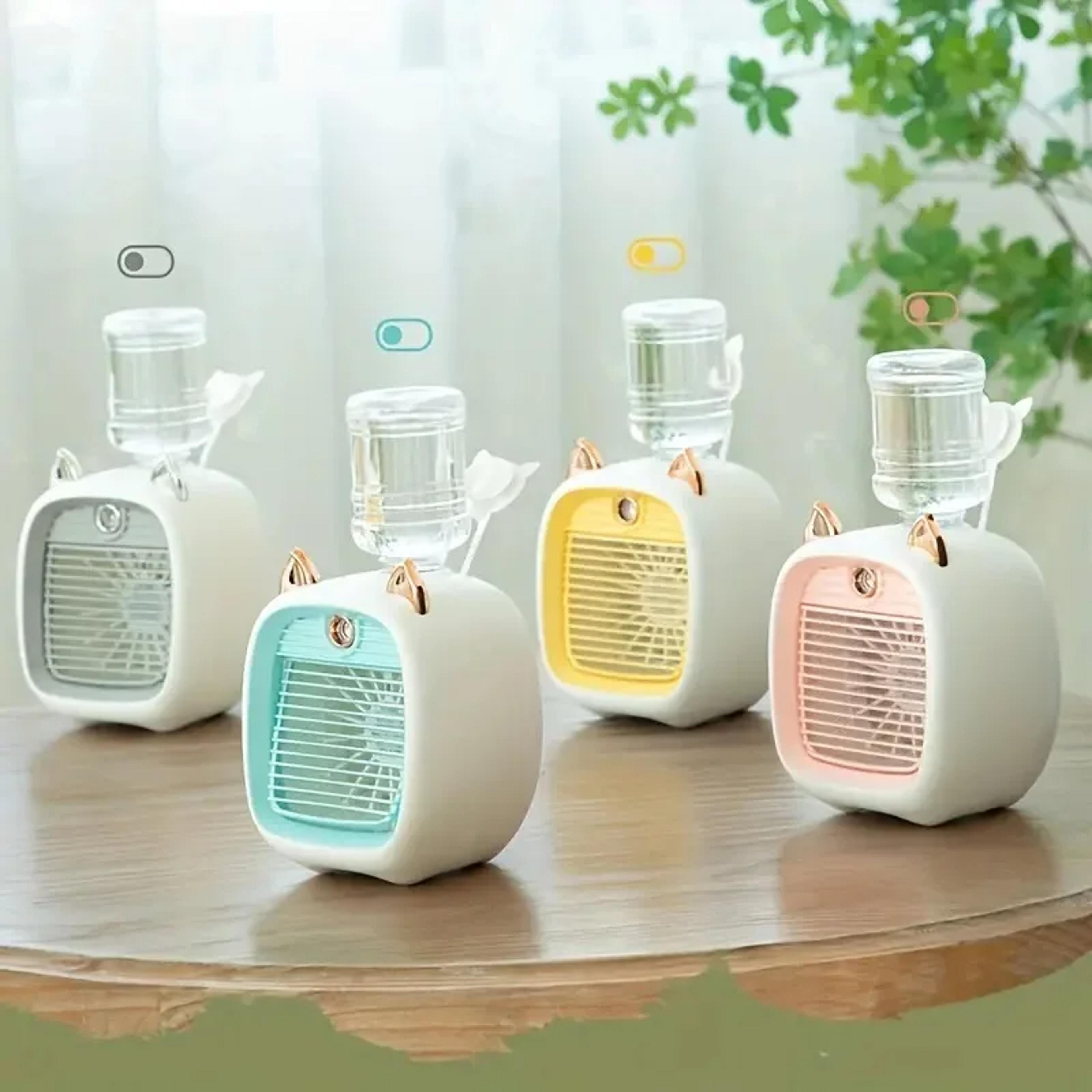 portable air cooler usb desktop fan with mist humidifier and 3 speed cooling