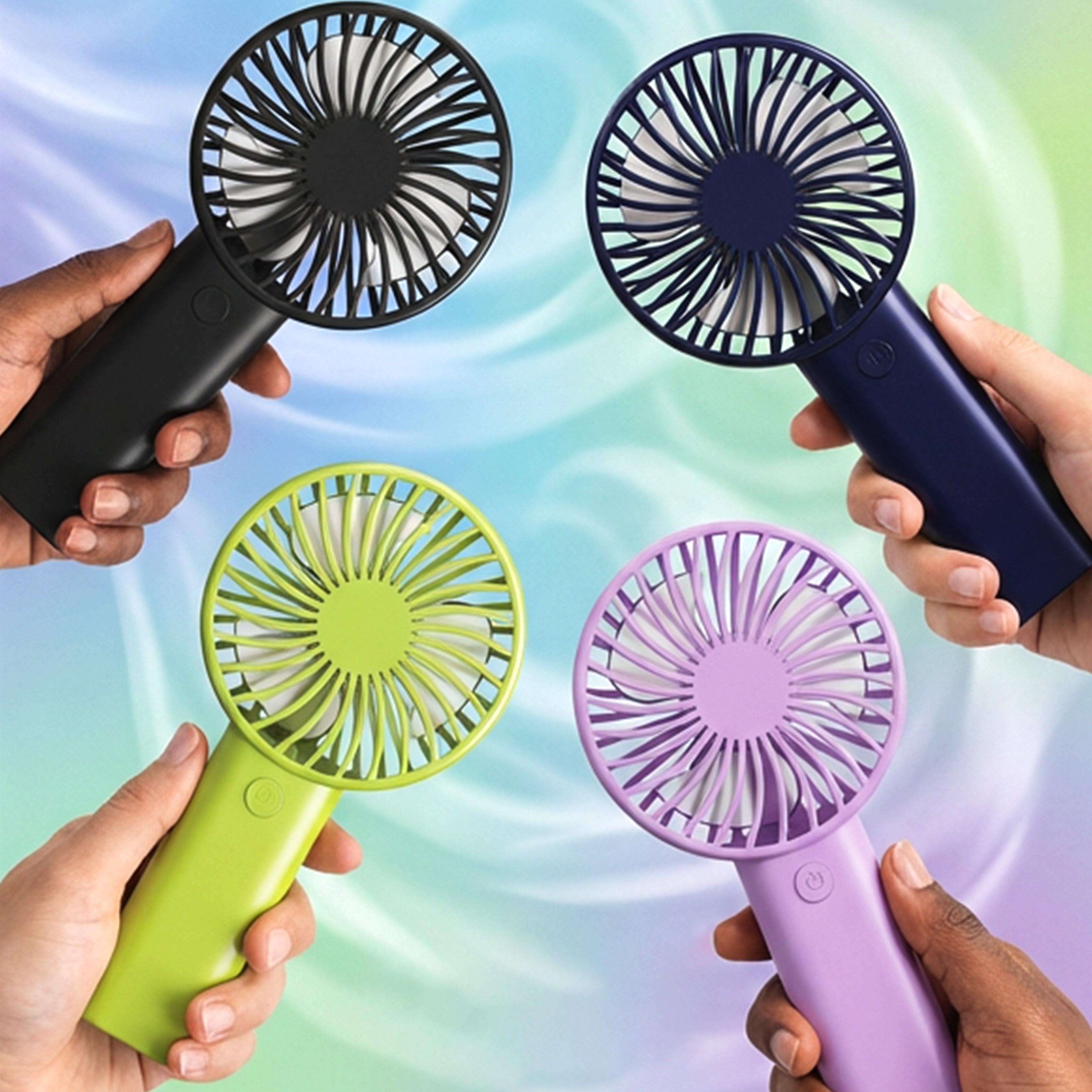 portable handheld fan usb rechargeable mini desk fan with phone stand quiet personal cooling