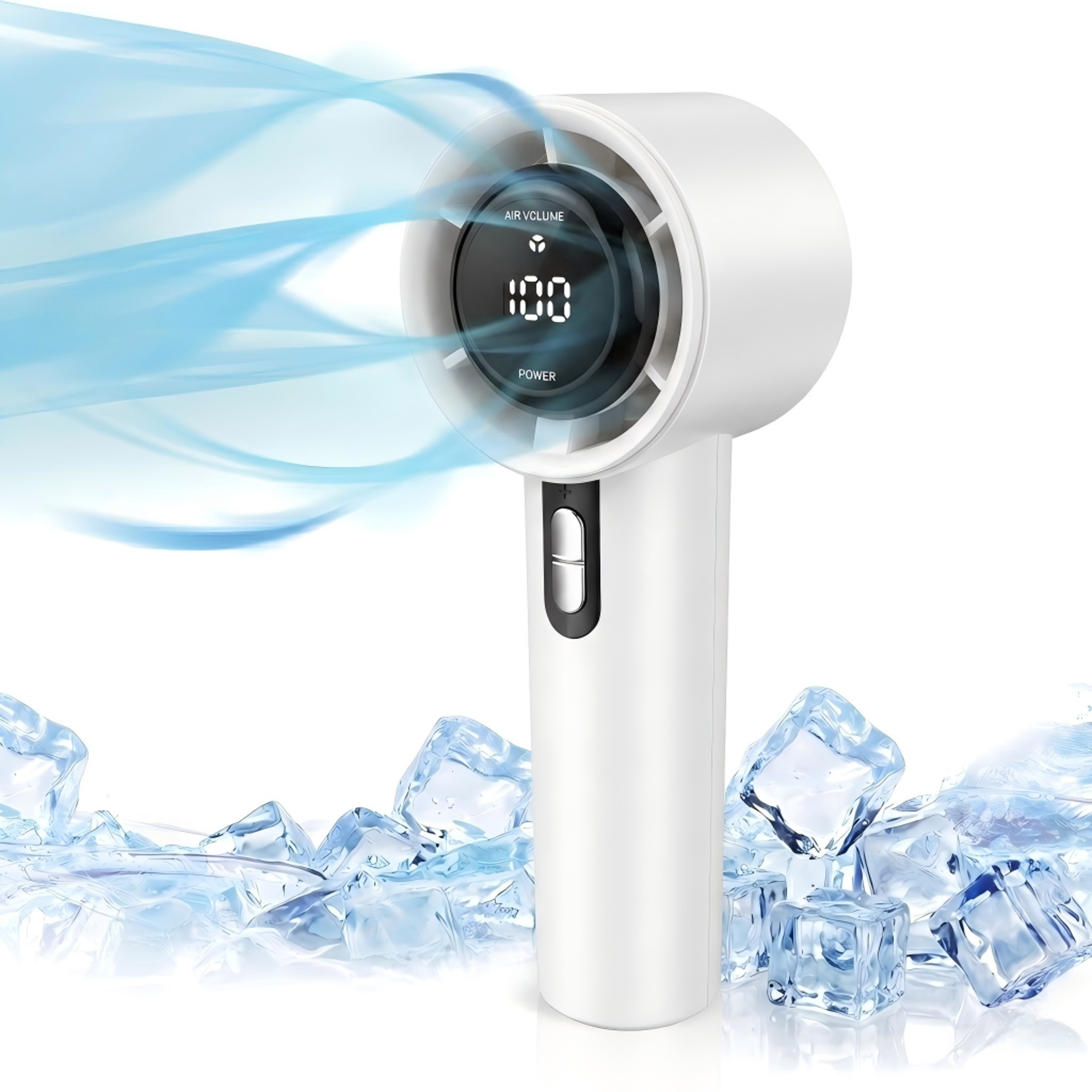 portable handheld turbo fan with led display rechargeable mini travel fan