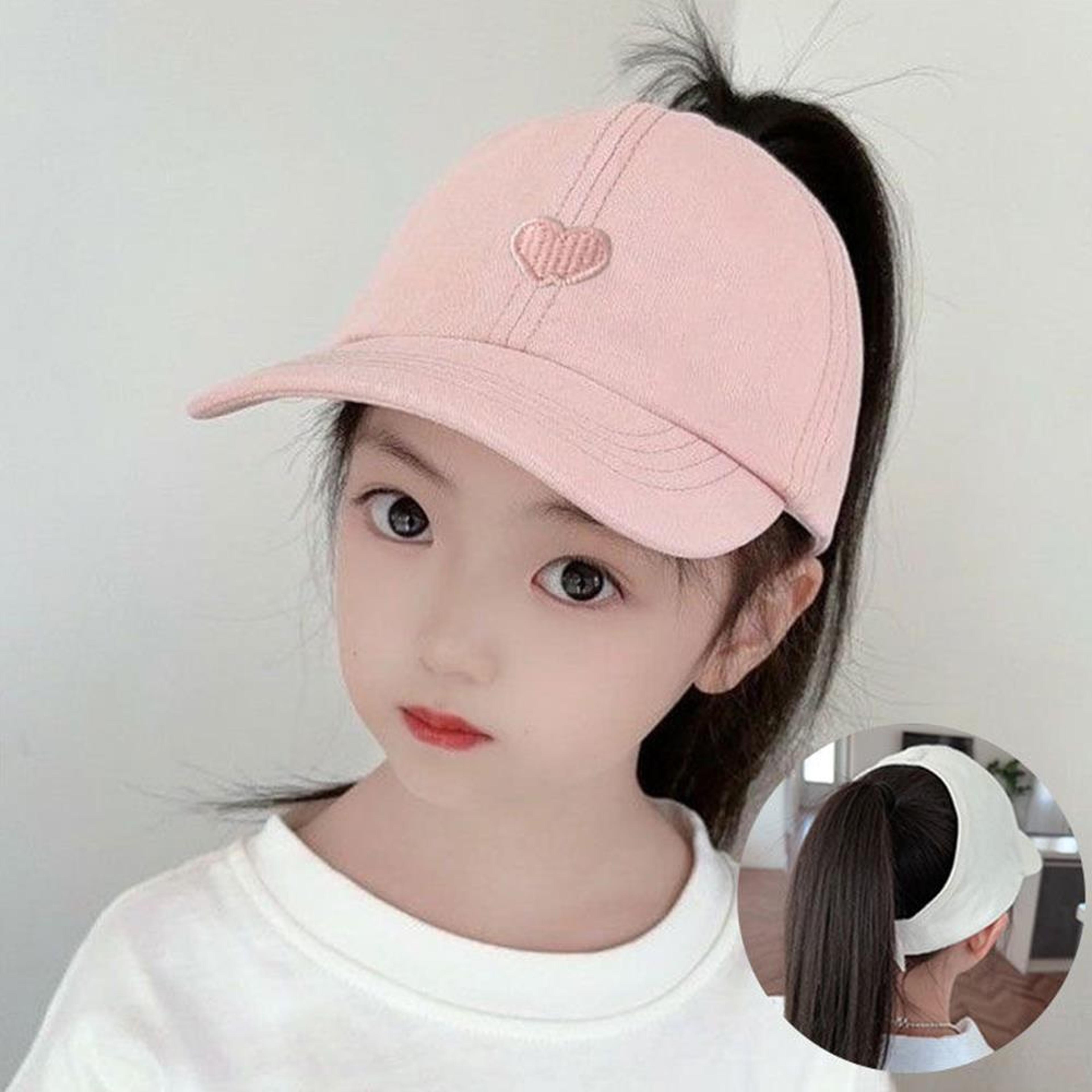 love heart high ponytail hat uv protection ponytail baseball cap for running & outdoor wears