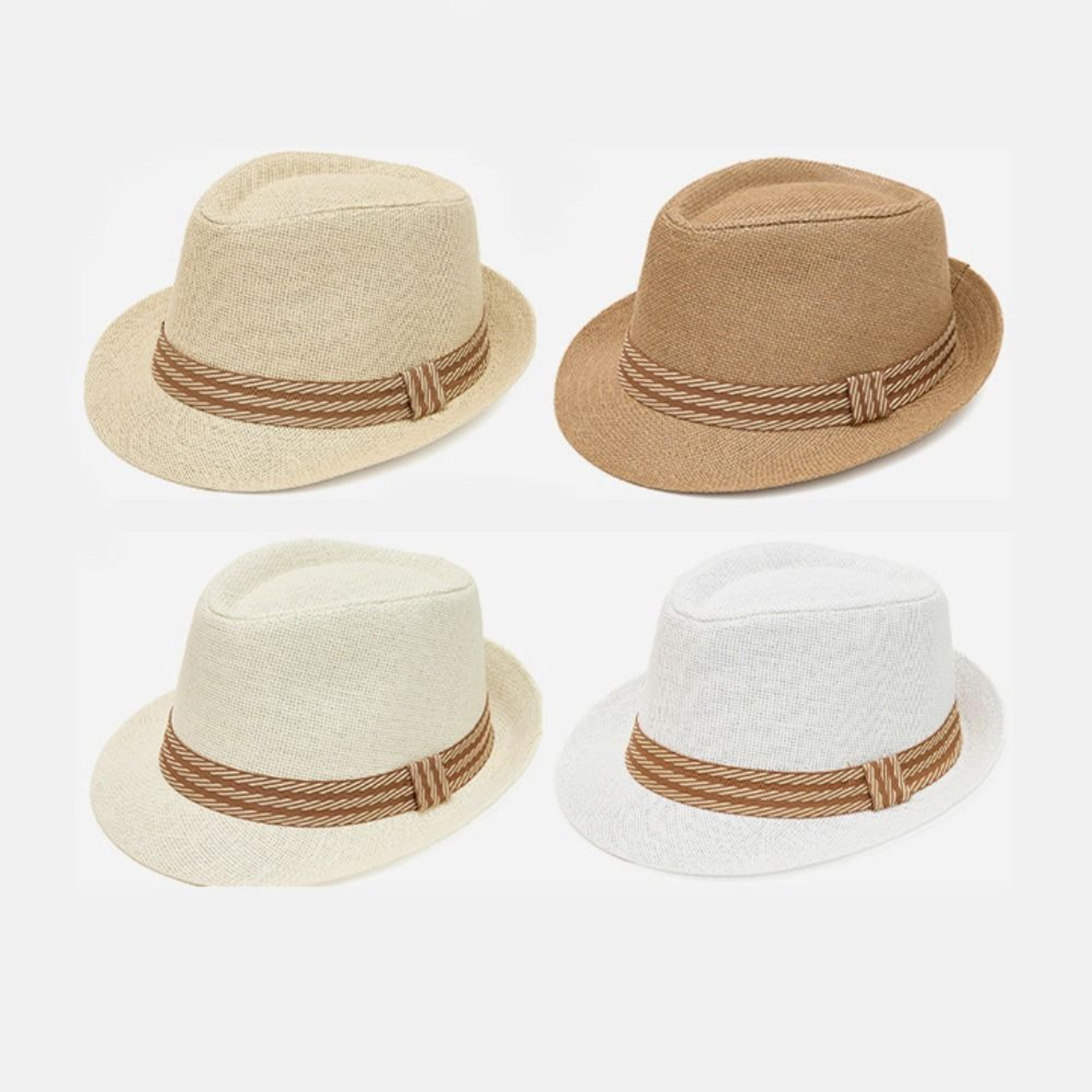 lightweight men's trilby hat linen panama style breathable summer sun hat