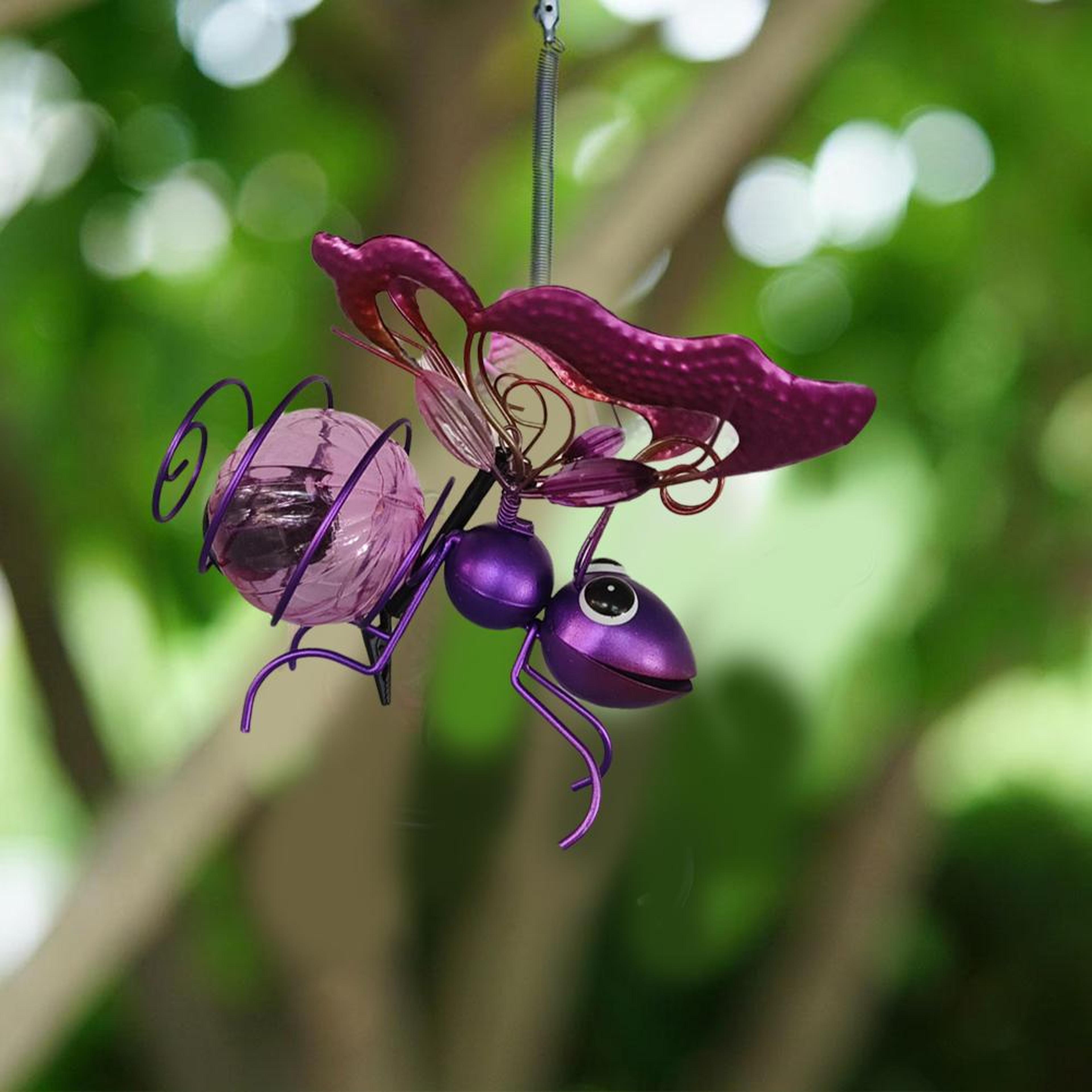 solar garden lights hanging bug fairy lantern for outdoor patio decor