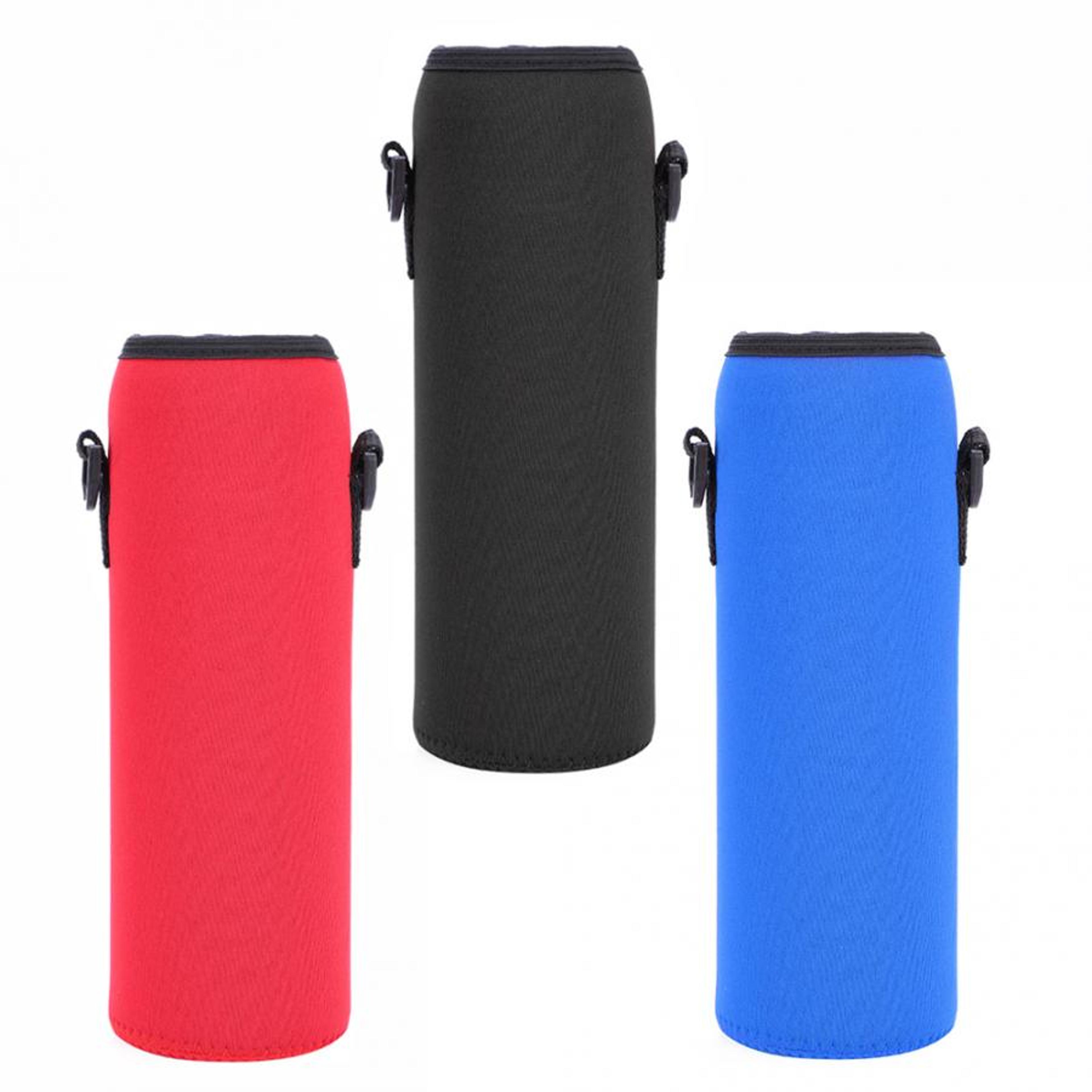 insulated water bottle carrier 1l neoprene bottle sleeve with adjustable shoulder strap