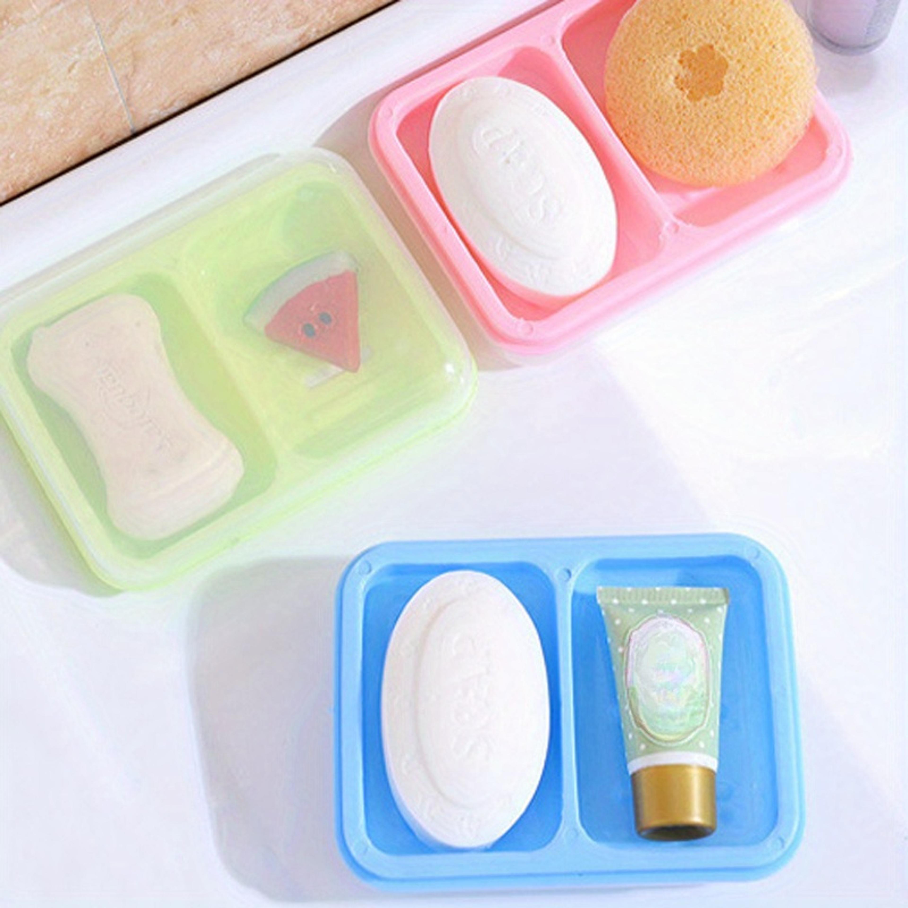 dual drain soap dish with lid bathroom soap organizer & self draining soap holder