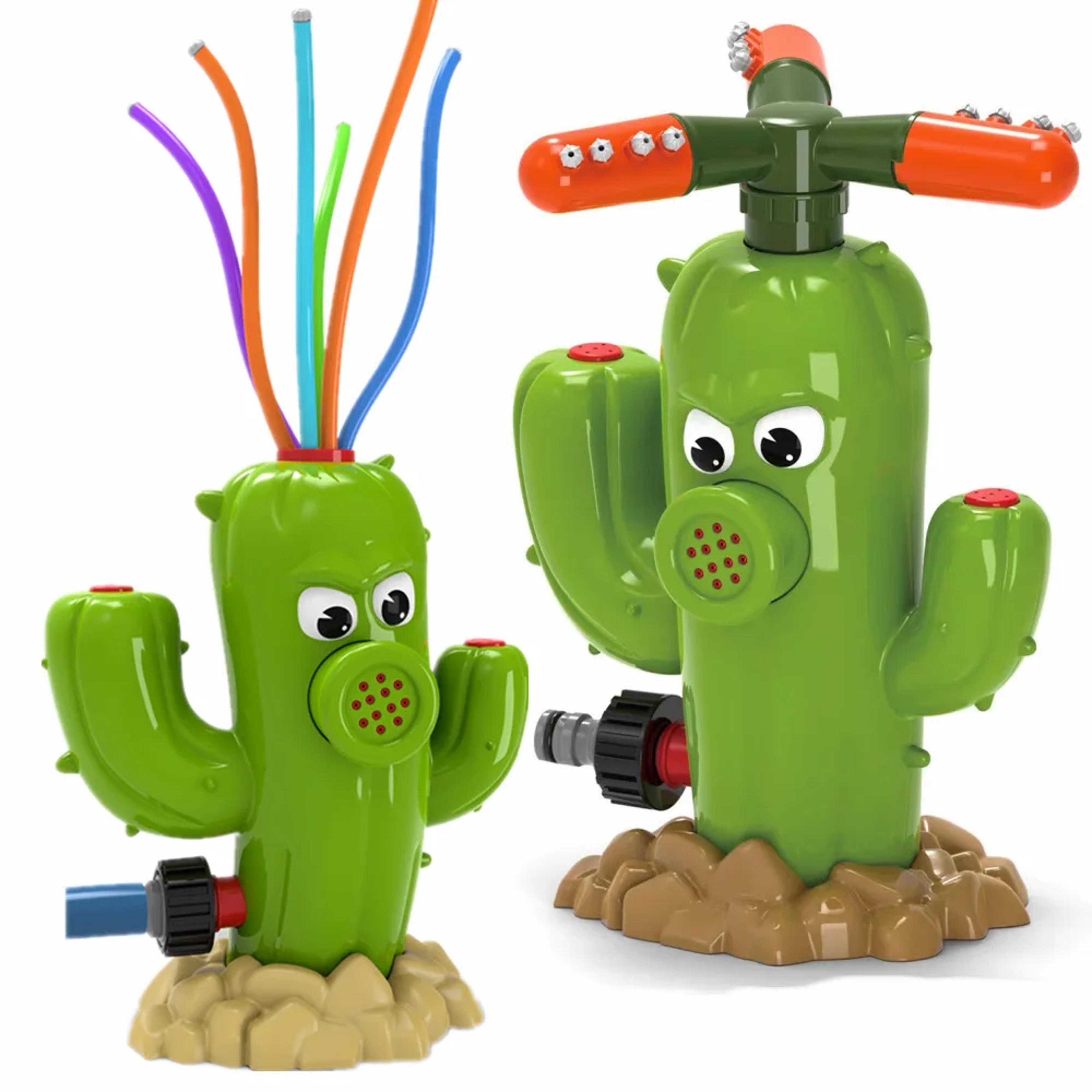 cactus sprinkler for kids outdoor water toy fun backyard splash sprinkler