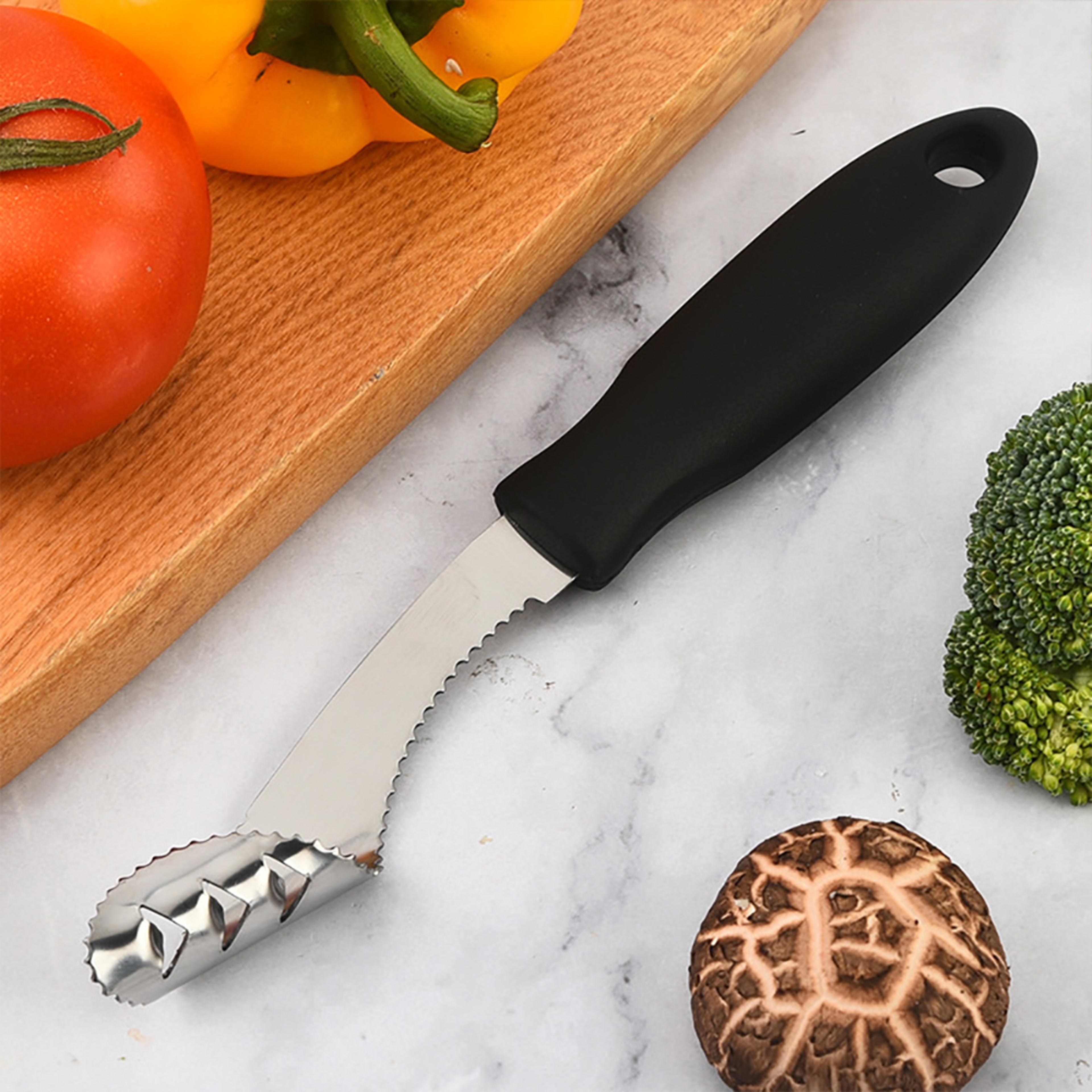 stainless steel tomato corer & vegetable corer tool with serrated edge for peppers, cucumbers & more