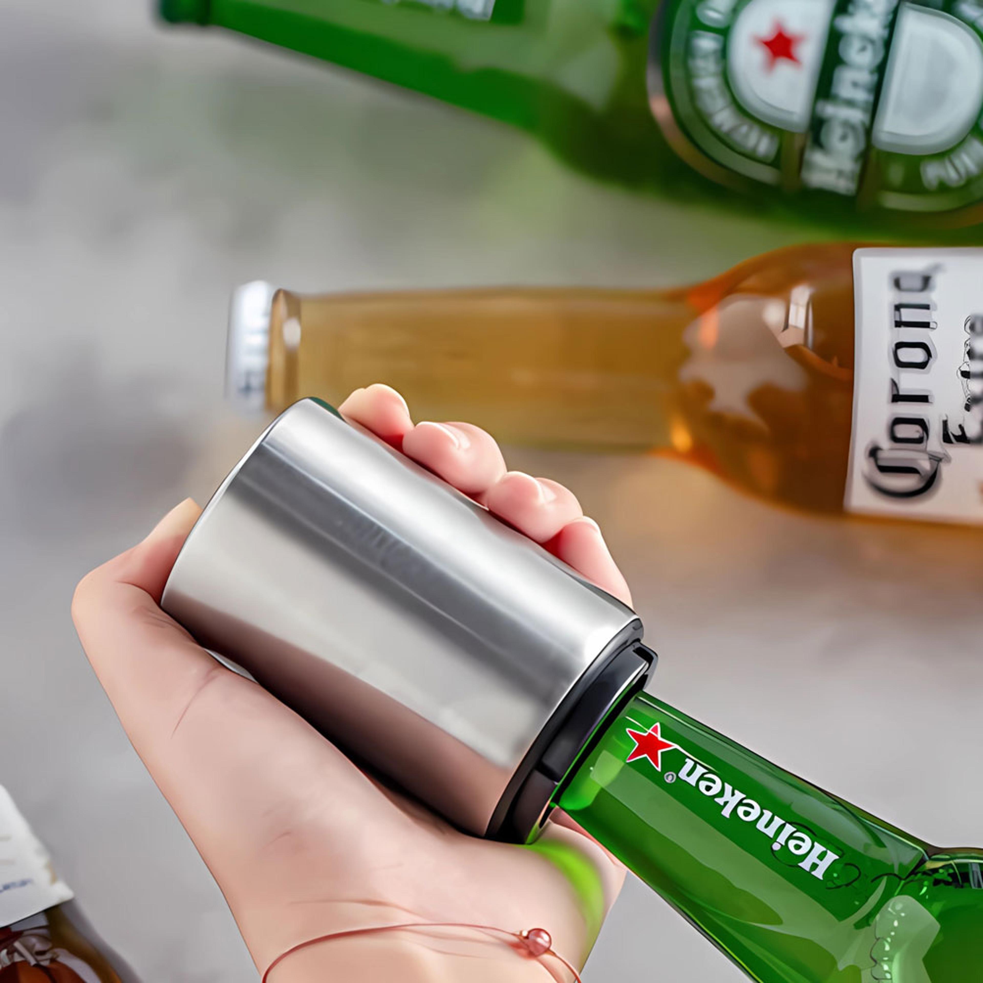 automatic beer bottle opener stainless steel push down magnetic cap remover