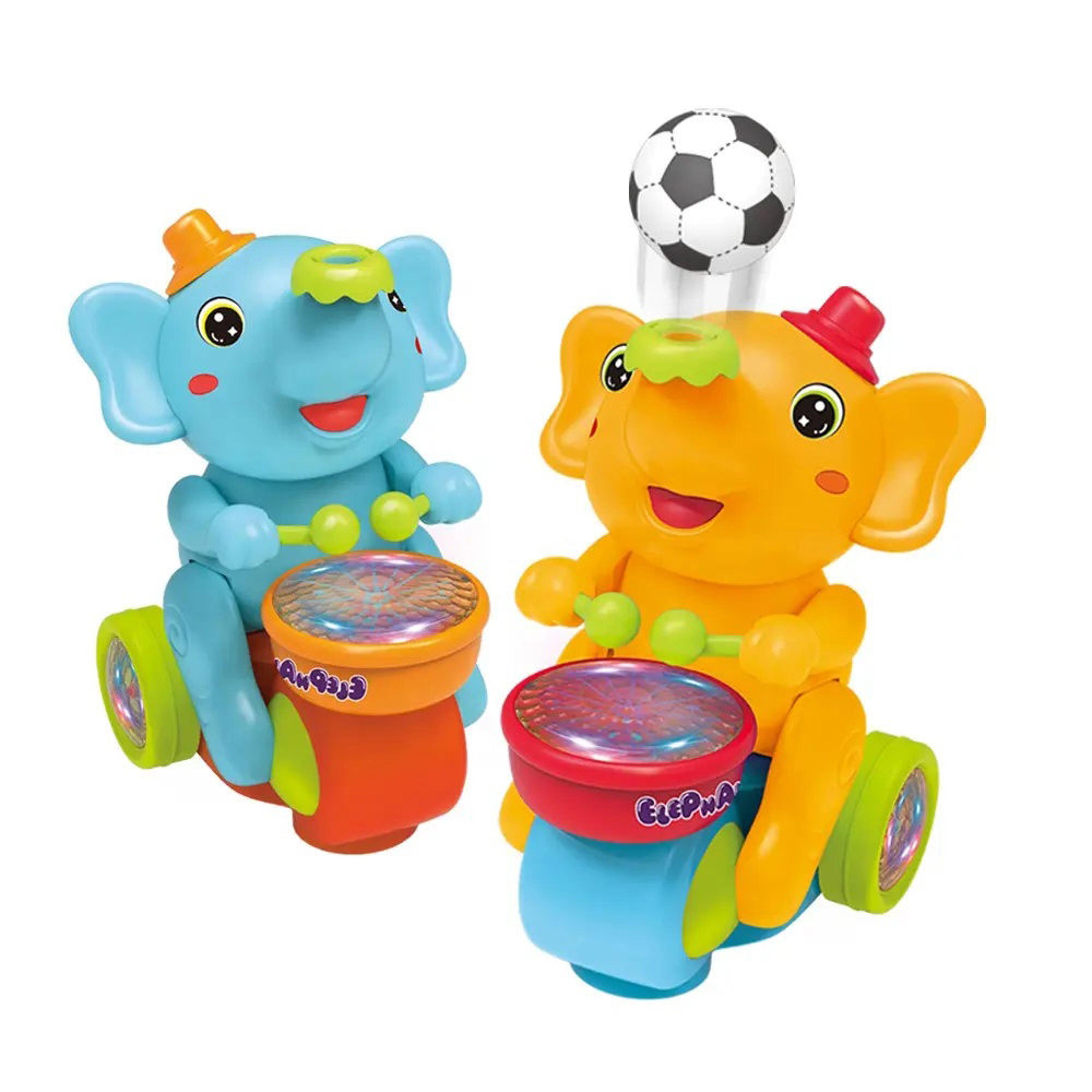 musical elephant baby crawling toy with floating ball, led lights & interactive sensory play