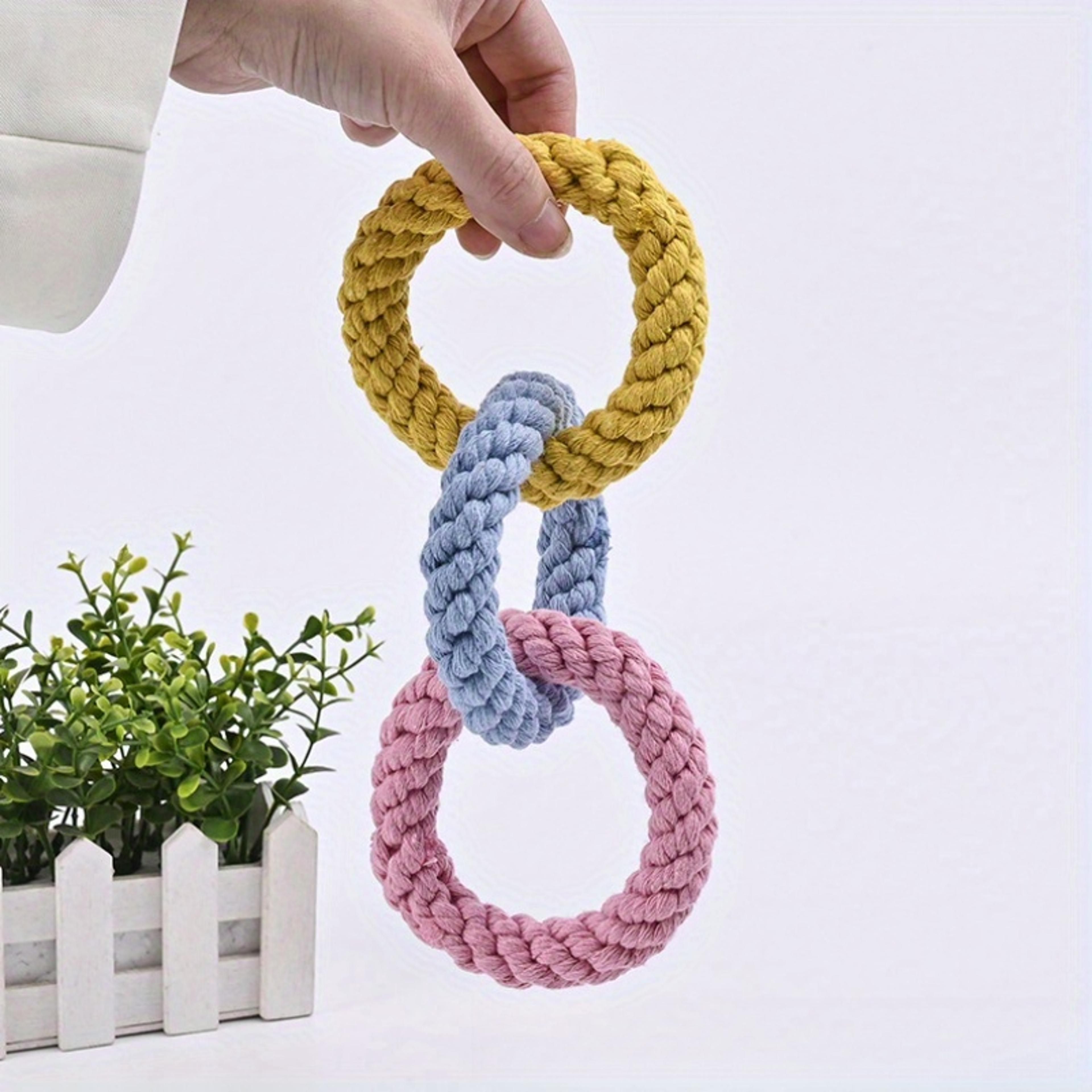 colorful dog rope toy for chewing, tug play & parrot climbing