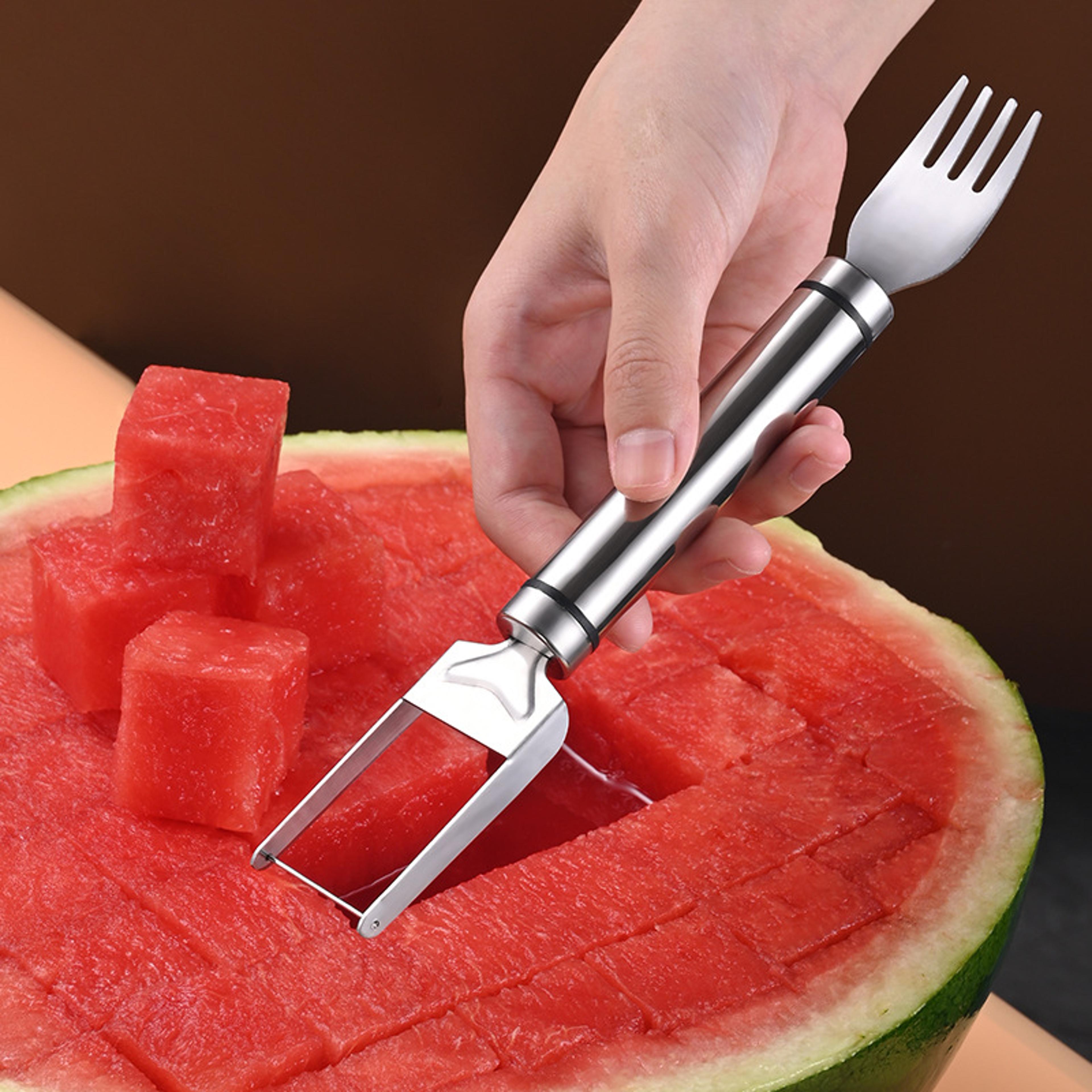 premium watermelon cutter stainless steel watermelon slicer & fruit serving fork
